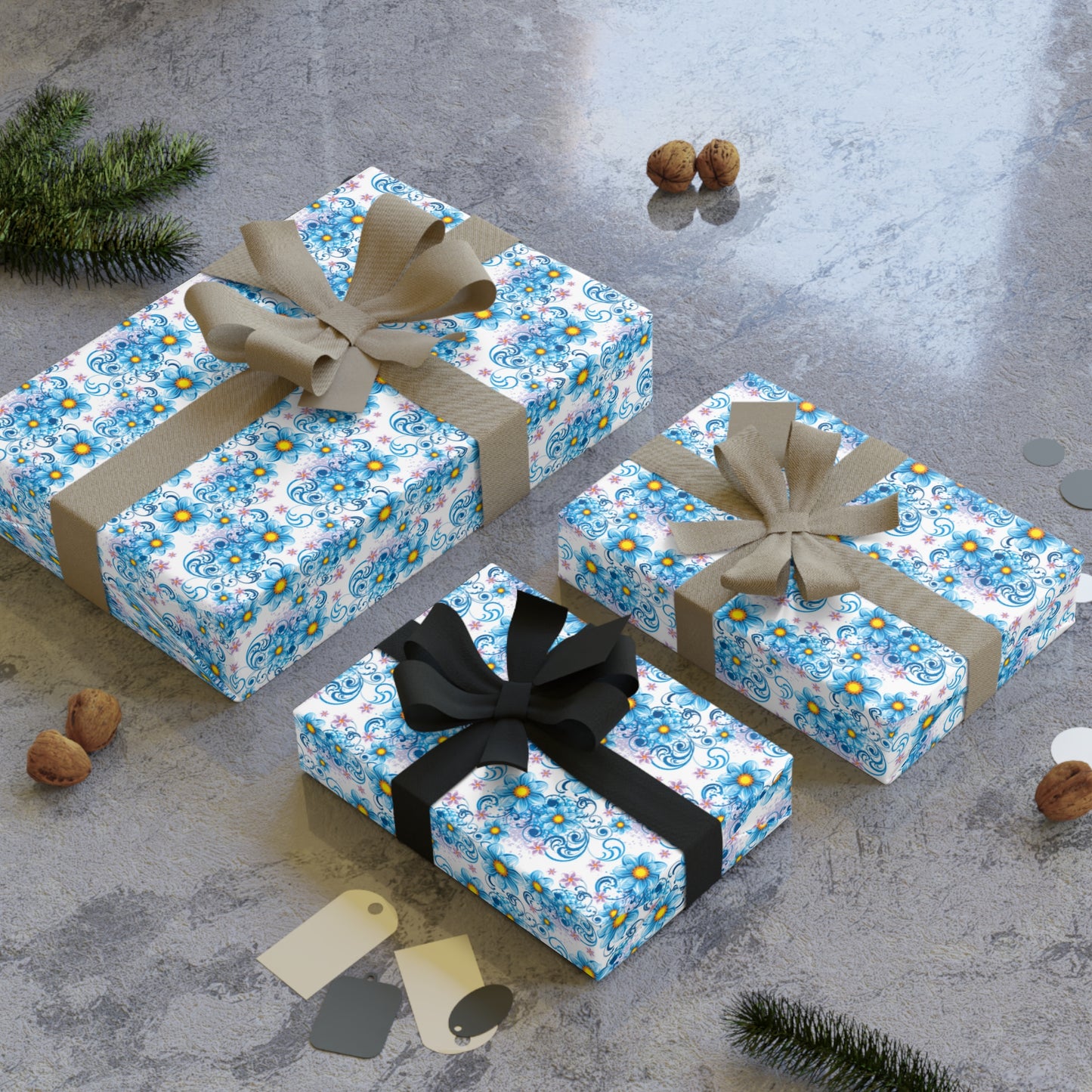 Whimsical Gift Wrapping Paper Roll, Decorative Wrap for Birthdays, Christmas, Eco-Friendly Gift Wrap, Unique Presents