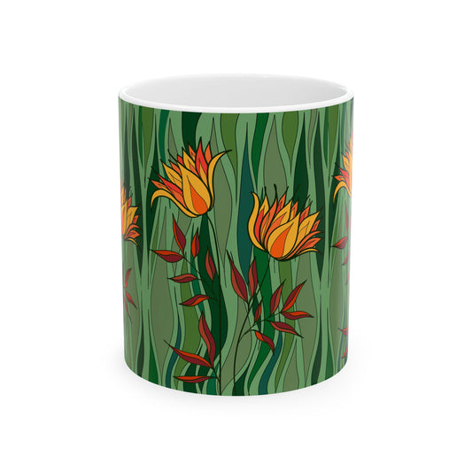 Vibrant Floral Ceramic Mug - Perfect Gift for Flower Lovers, Tea and Coffee Enthusiasts, Home Decor, Spring Celebrations, Unique Kitchenware