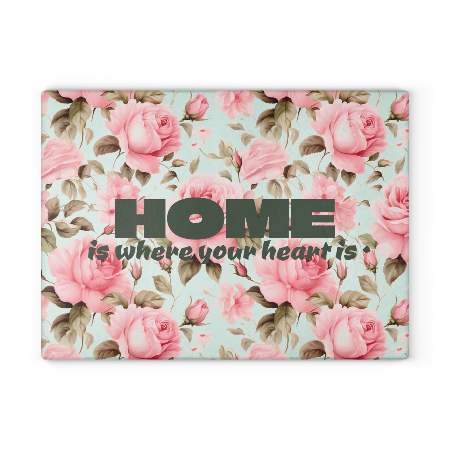Floral Home Glass Cutting Board, Kitchen Decor, Housewarming Gift, Mother’s Day Gift, Cooking Accessory