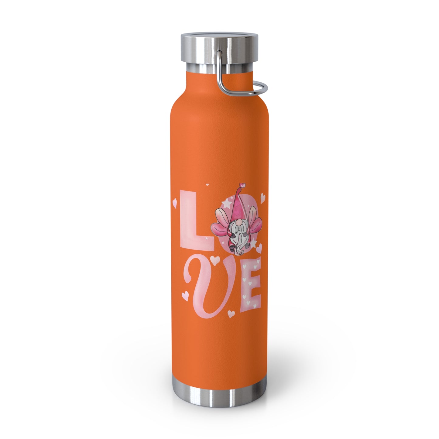 22oz Insulated Bottle — Red 'LOVE' Floral Valentine Water Bottle