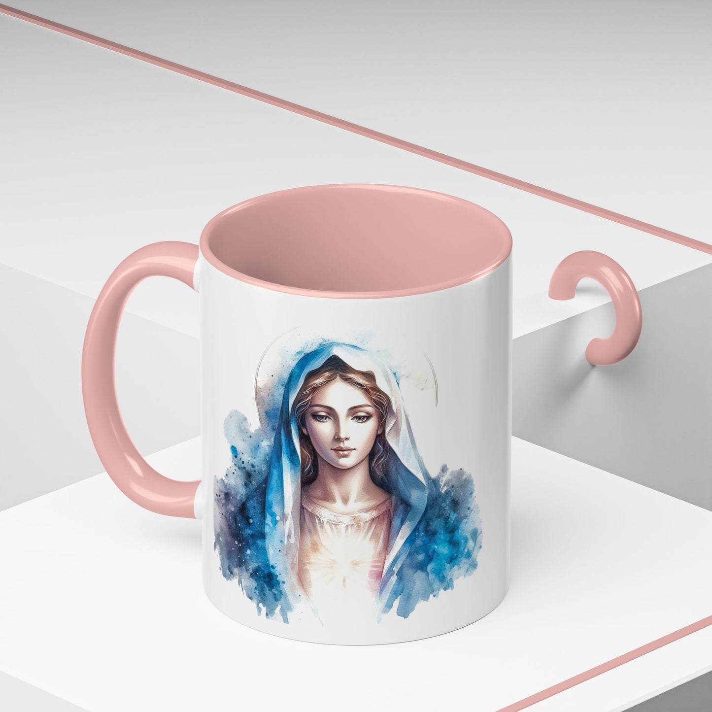 Serene Virgin Mary Coffee Mug - Spiritual Inspiration, Gift for Faith Lovers, Home Decor, Mother's Day, Religious Art