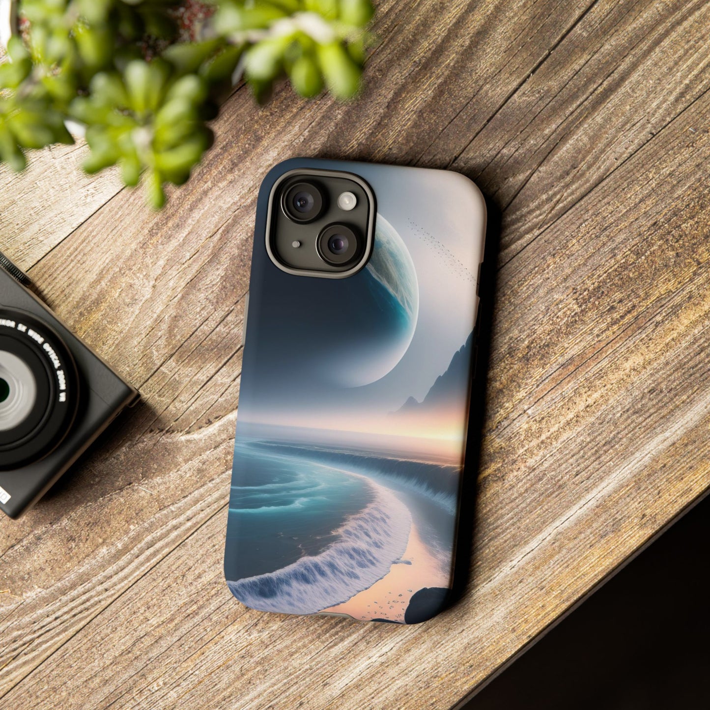 Galaxy Ocean Phone Case — Surreal Planet Beach Tough Case