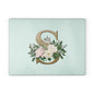 Personalized Floral Glass Cutting Board, Elegant Kitchen Decor, Gifts for Chefs, Wedding Present, Monogrammed Gift