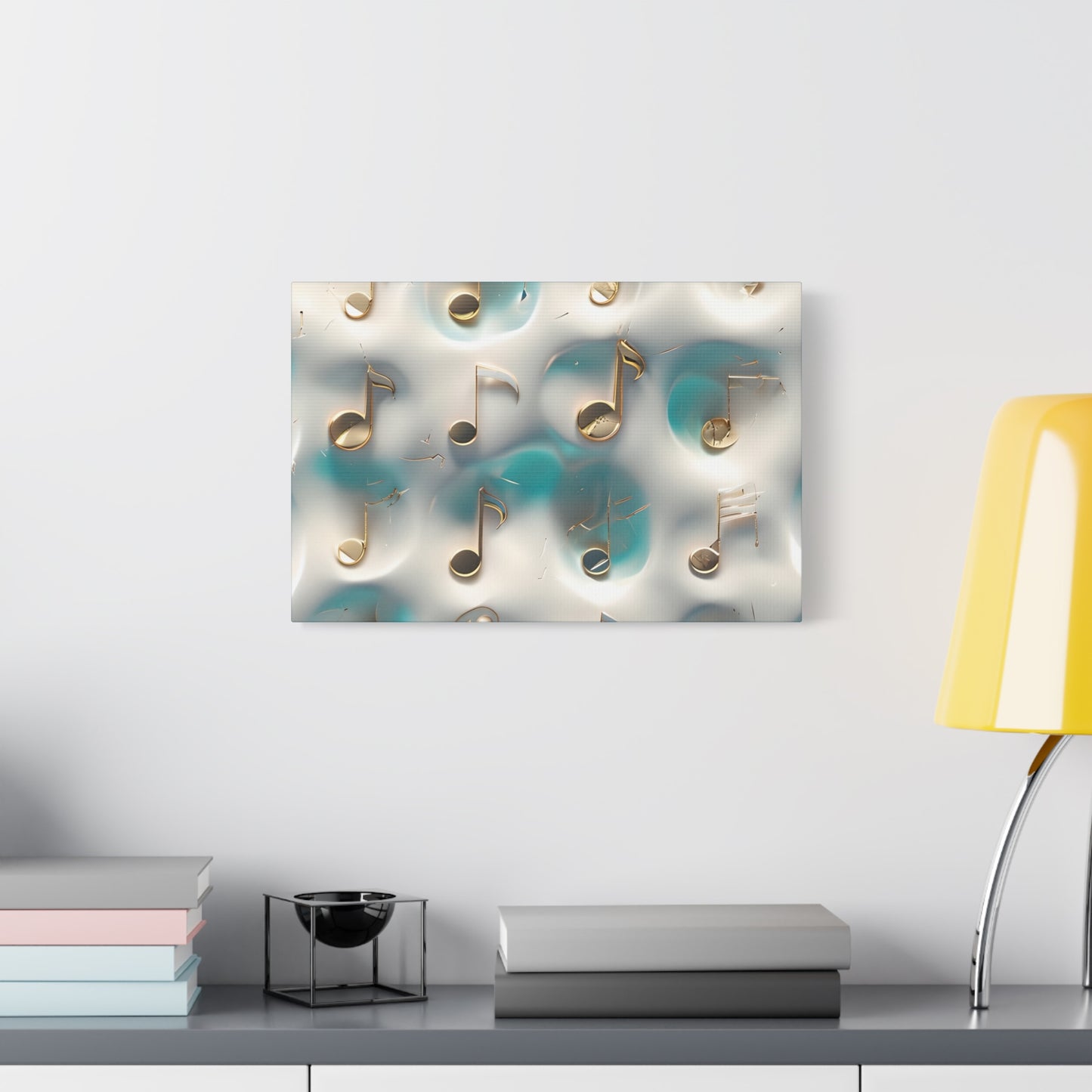 Musical Notes Wall Art Canvas, Elegant Home Decor, Perfect for Musicians, Music Lovers, Gifts for Music Teachers, Unique Art Piece