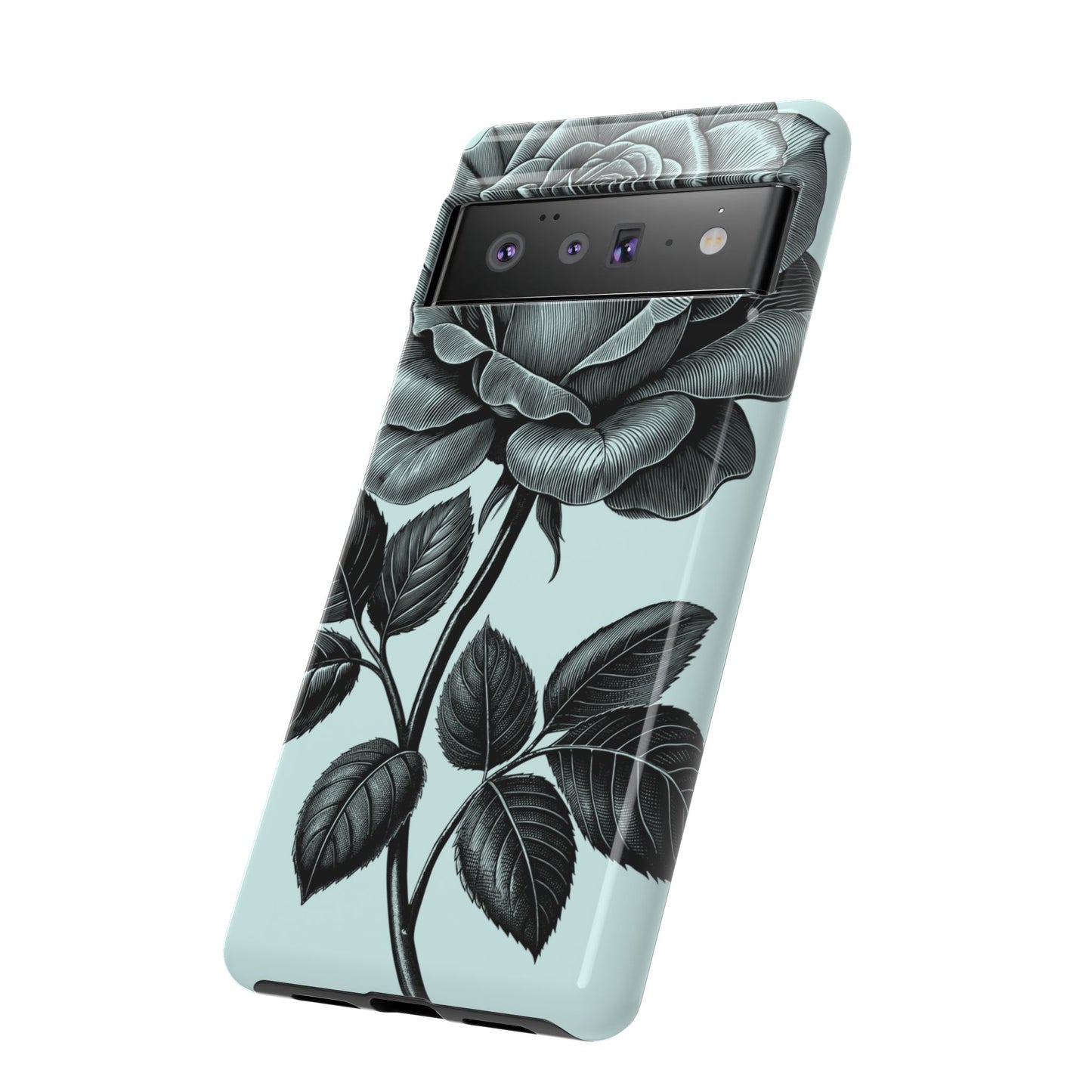 Elegant Floral Phone Case, Tough Cases for iPhones, Black Rose Design, Gift for Her, Stylish Phone Cover, Birthday Gifts
