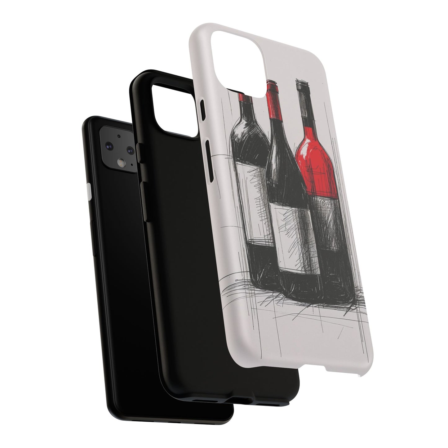 Wine Lover's Phone Case, Tough Phone Cover, Artistic Wine Design, Gift for Wine Enthusiasts, Customizable Case, Unique Wine Art