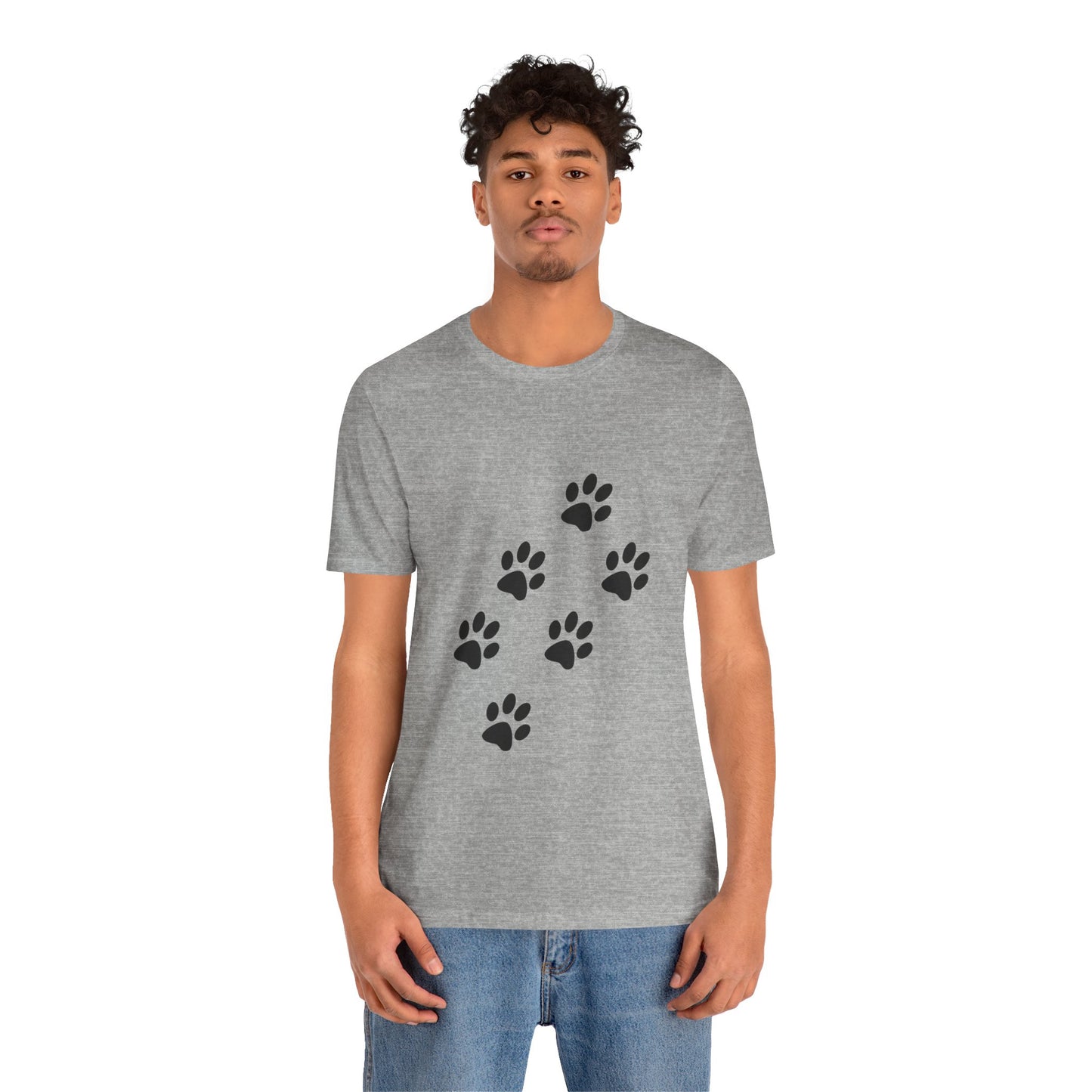 Paw Print Short Sleeve Tee | Unisex Animal Lover Shirt, Pet Owner Gift, Casual Wear, Gifts for Dog Lovers, Comfortable T-Shirt