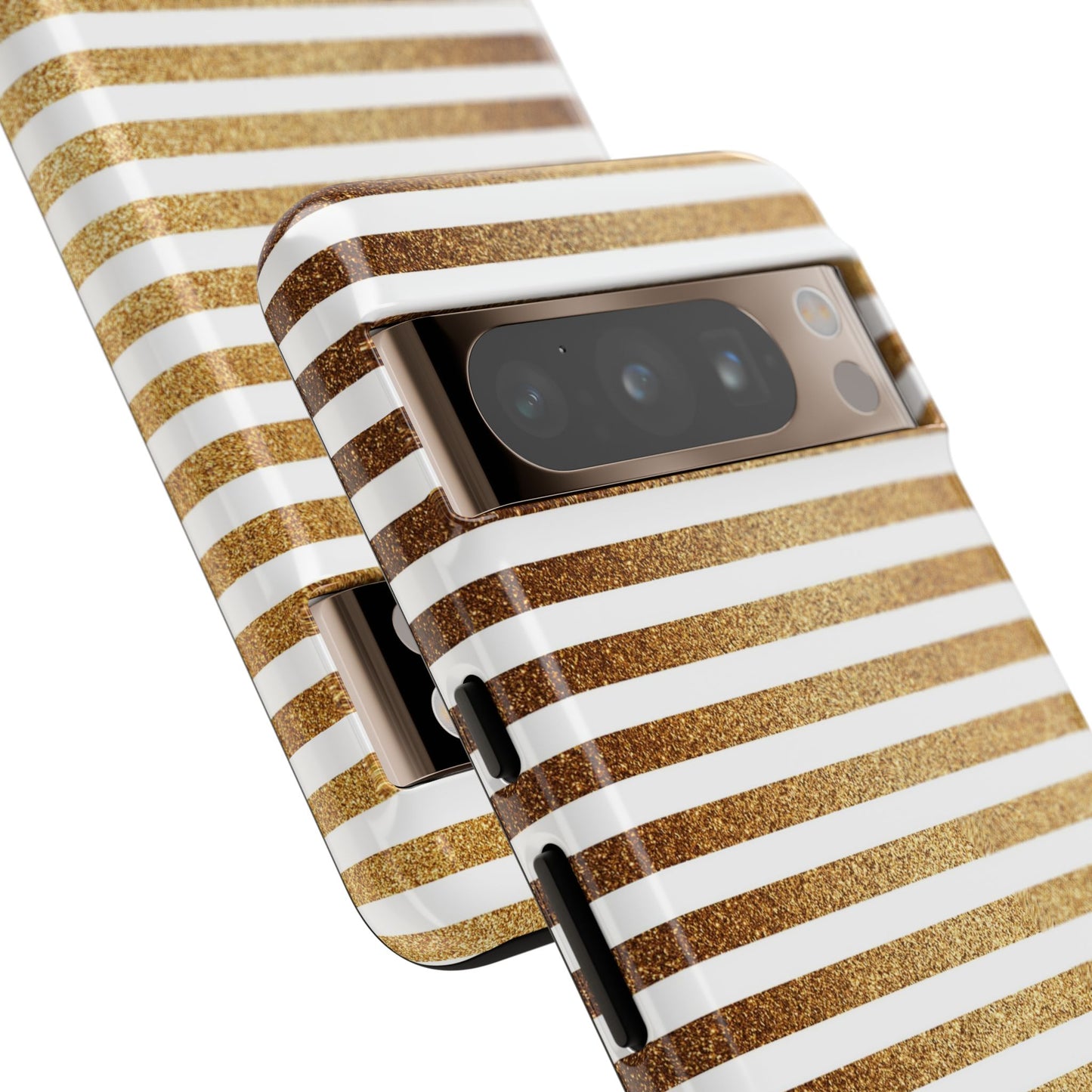 Glamorous Gold Striped Phone Case | Tough Cases, Stylish Phone Cover, Chic Accessories, Gift for Her, Fashionable Tech