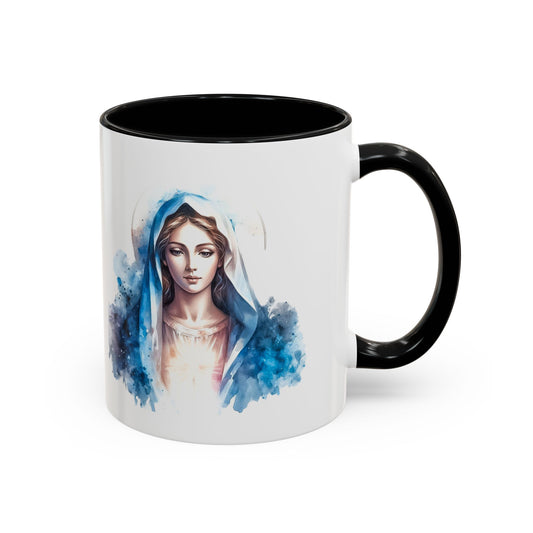Serene Virgin Mary Coffee Mug - Spiritual Inspiration, Gift for Faith Lovers, Home Decor, Mother's Day, Religious Art