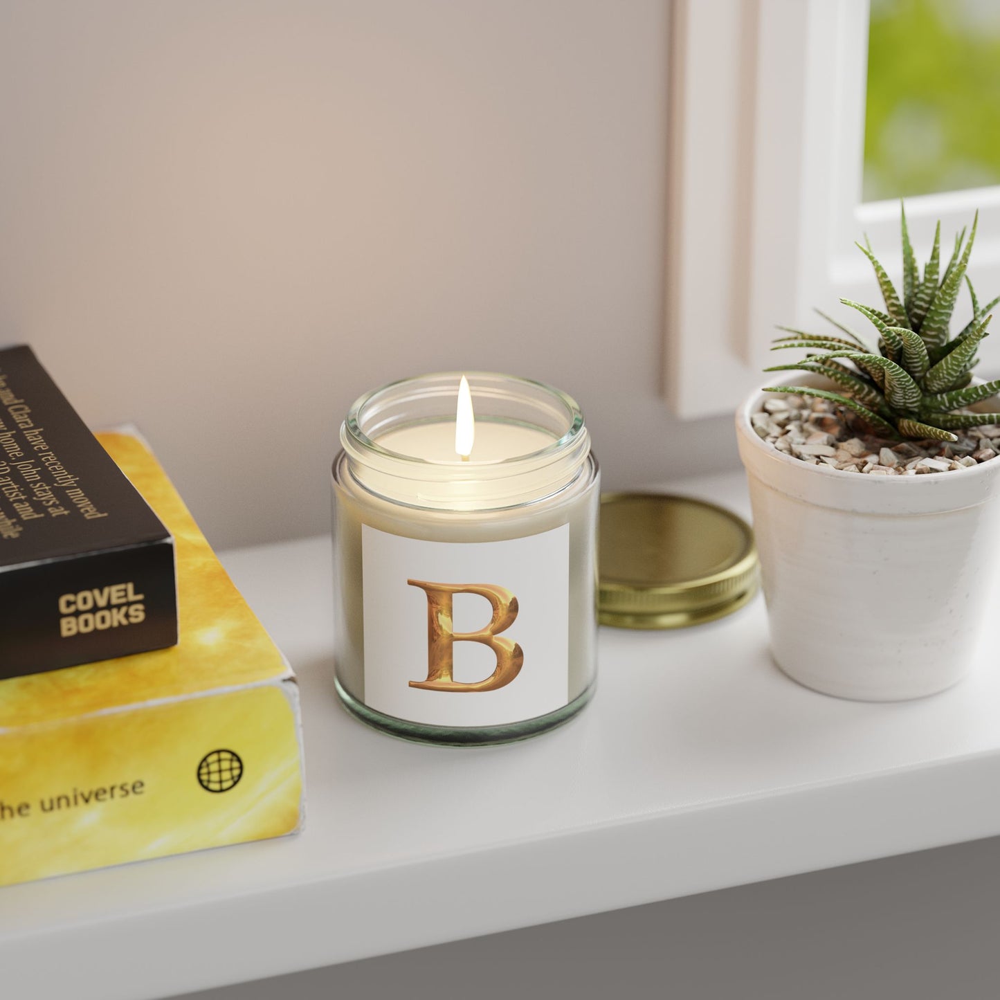 Scented Candle: Personalized Luxury Candle Gift Letter B
