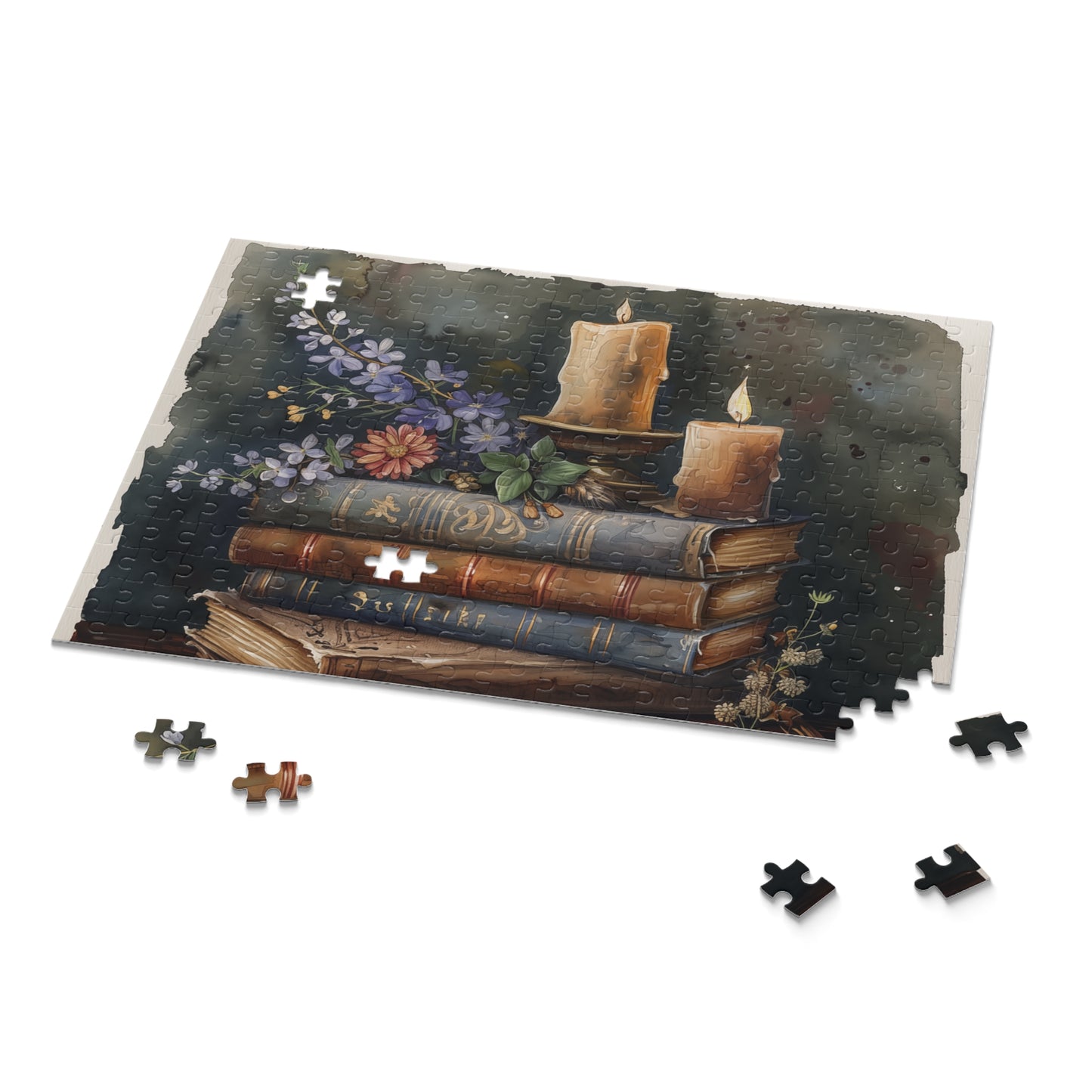 Cozy Candlelit Books Puzzle - Perfect Gift for Book Lovers, Family Activity, Home Decor, Relaxation, Fun Challenges