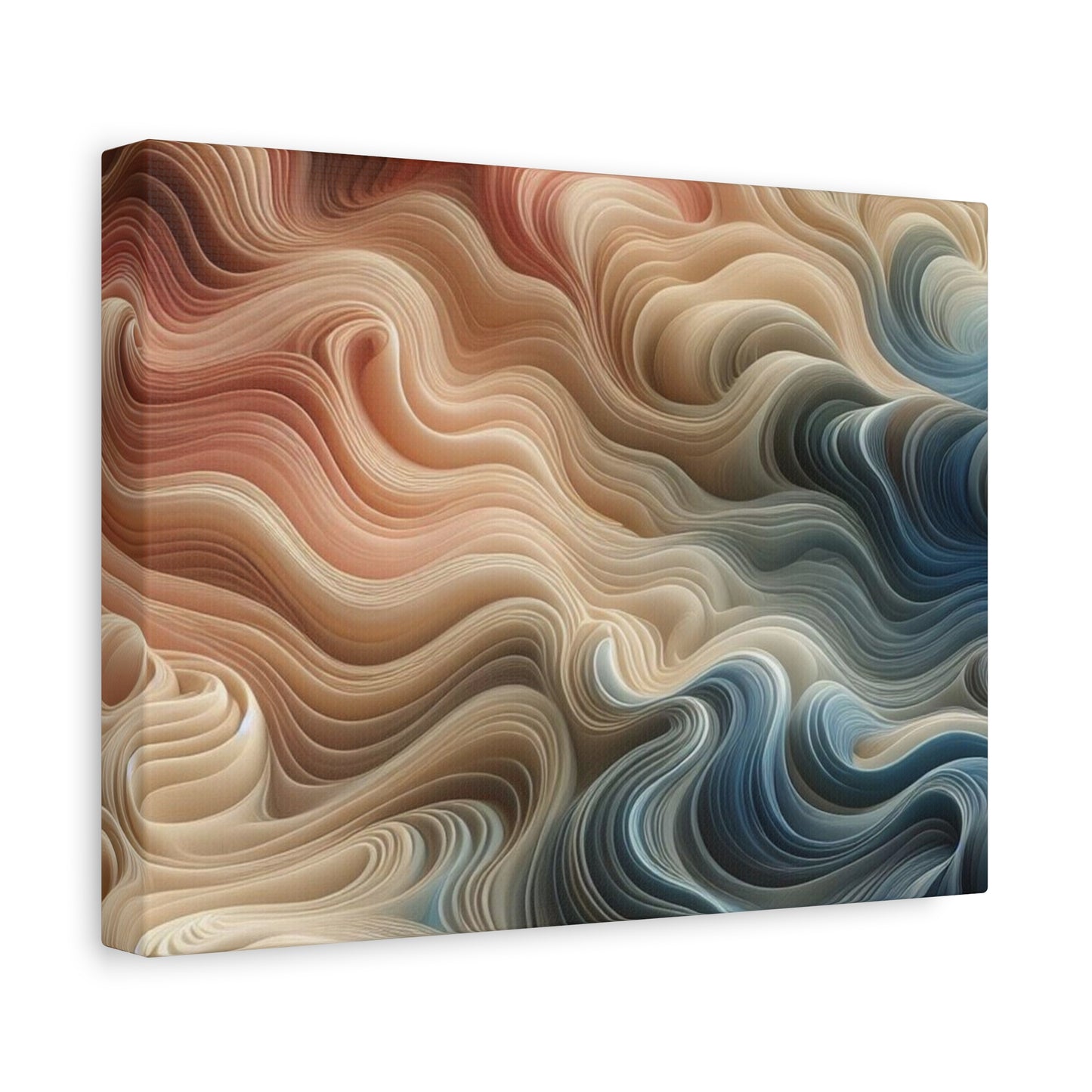 Abstract Swirl Matte Canvas Wall Art — Fluid Earth Tones, Stretched 1.25"