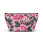 Floral Accessory Pouch - Stylish Makeup Bag, Organizer, Travel Toiletry Case, Gift for Her, Rose Flower Design