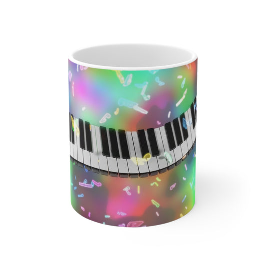 Colorful Piano Keys Mug - Musical Gift for Music Lovers, Fun Coffee Cup, Vibrant Decor, Home Office Mugs, Birthday Present