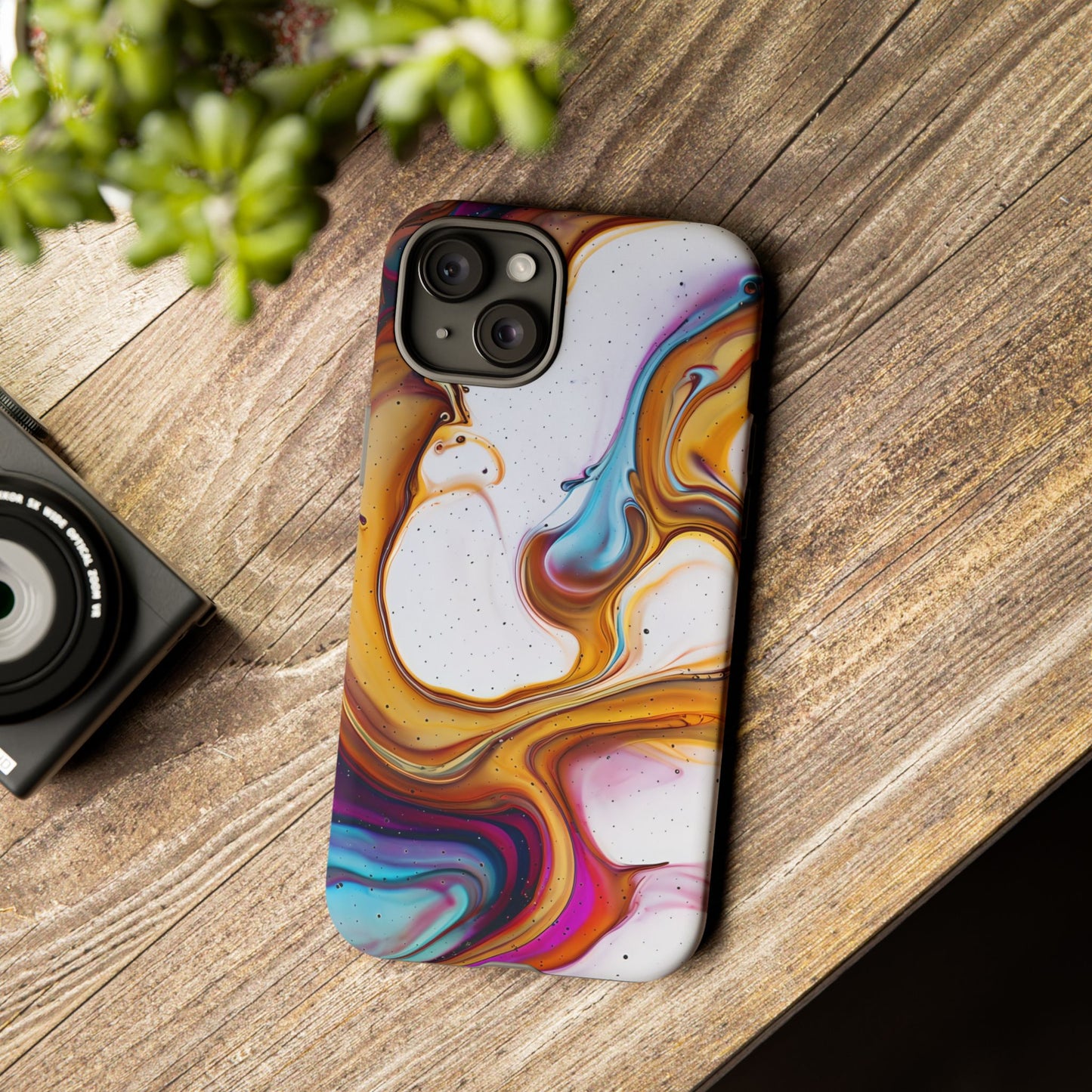 Artistic Phone Case, Tough Cases with Colorful Marble Design