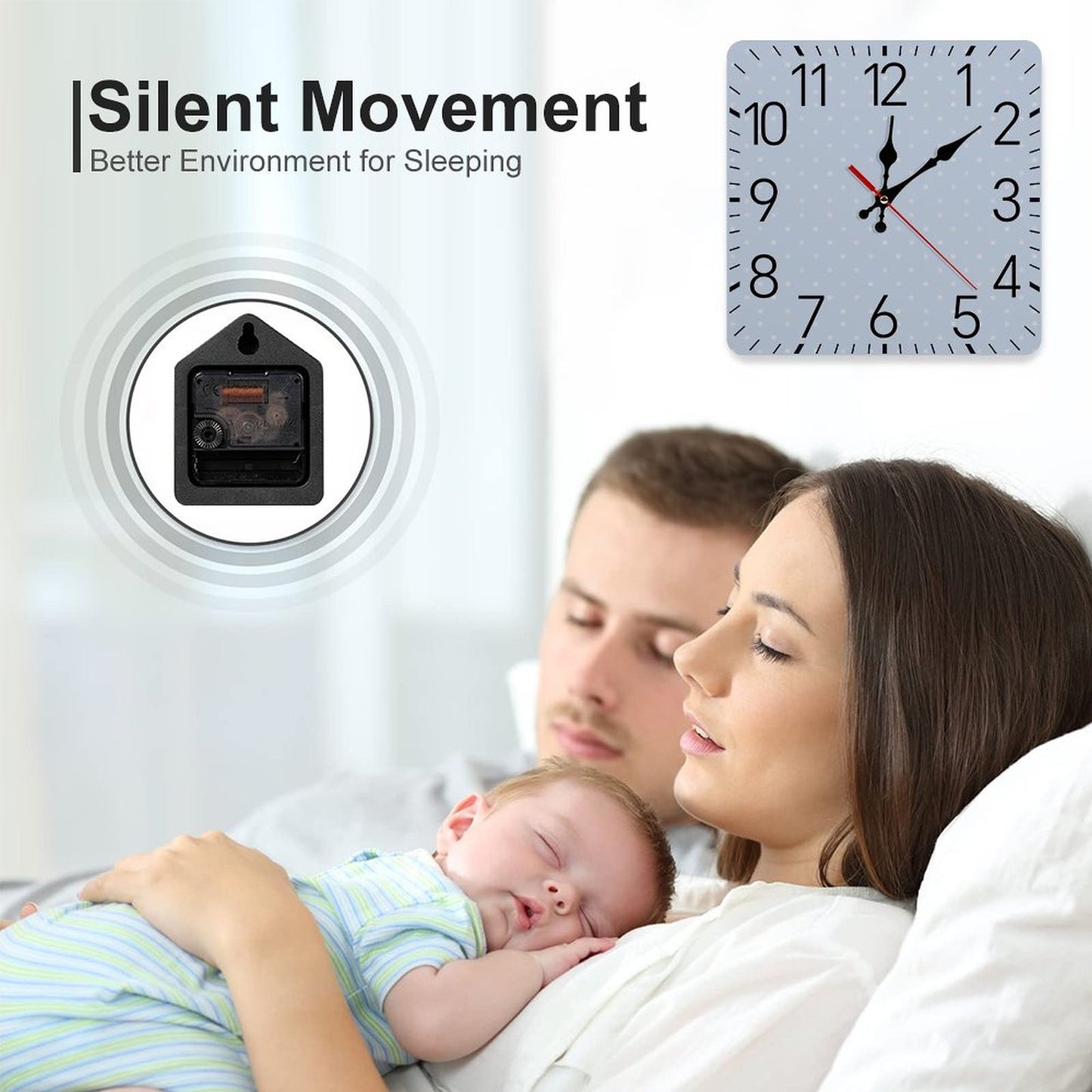 Square Wall Clock-9.8"x9.8"/25x25cm