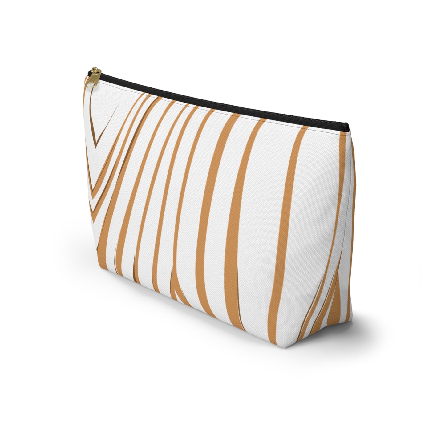 Chic T-bottom Accessory Pouch, Stylish Makeup Bag, Canvas Cosmetic Case, Travel Organizer, Gifts for Her