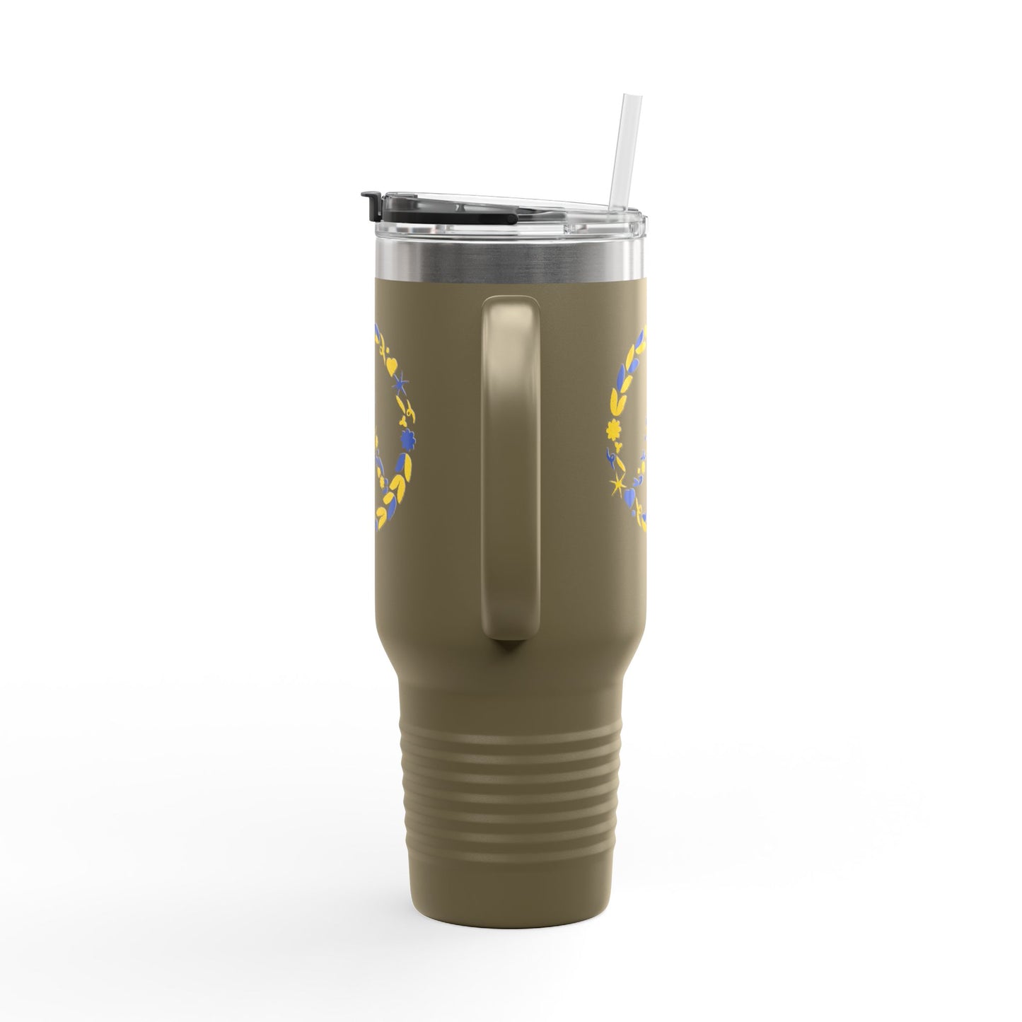Peaceful Floral Insulated Travel Mug, 40oz | Eco-Friendly Cup for Travel, Outdoor Adventures, Gifts, Coffee Enthusiasts