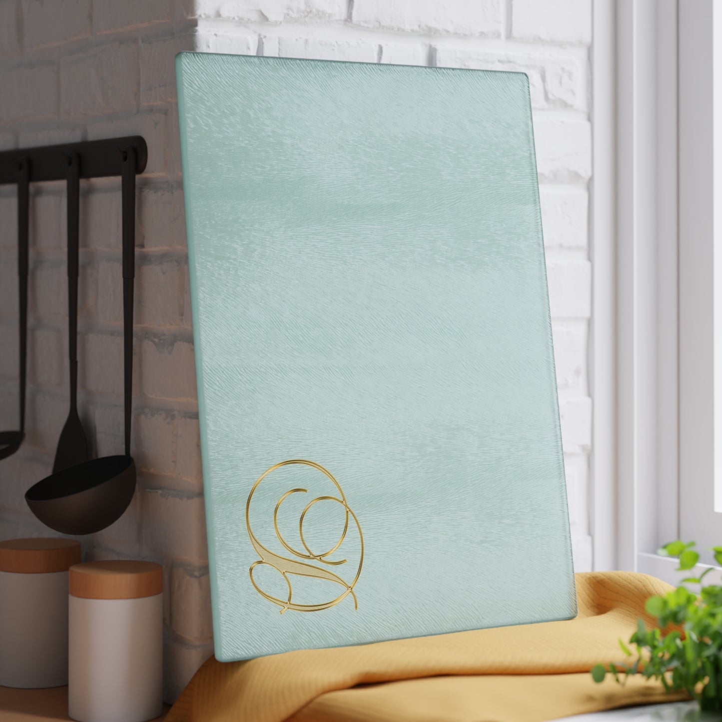 Glass Cutting Board Letter D