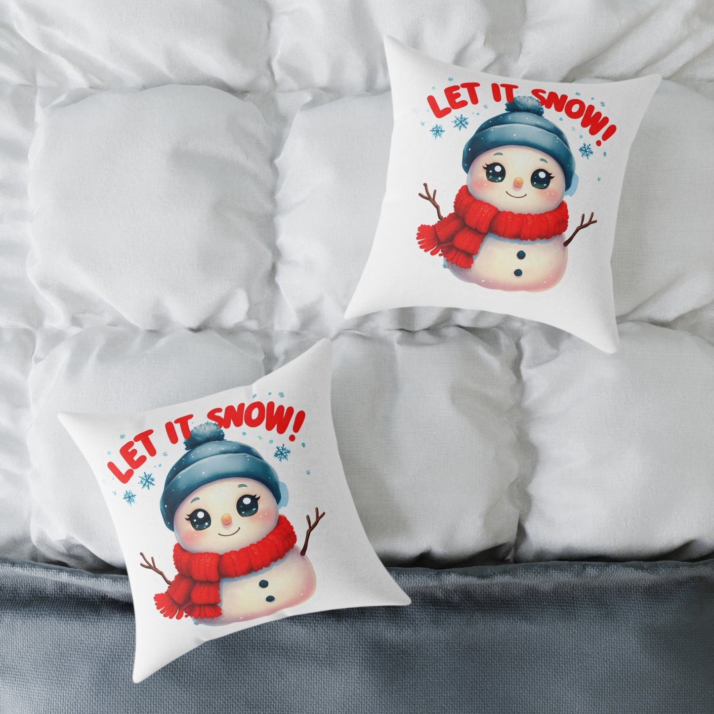 Let It Snow Snowman Pillow