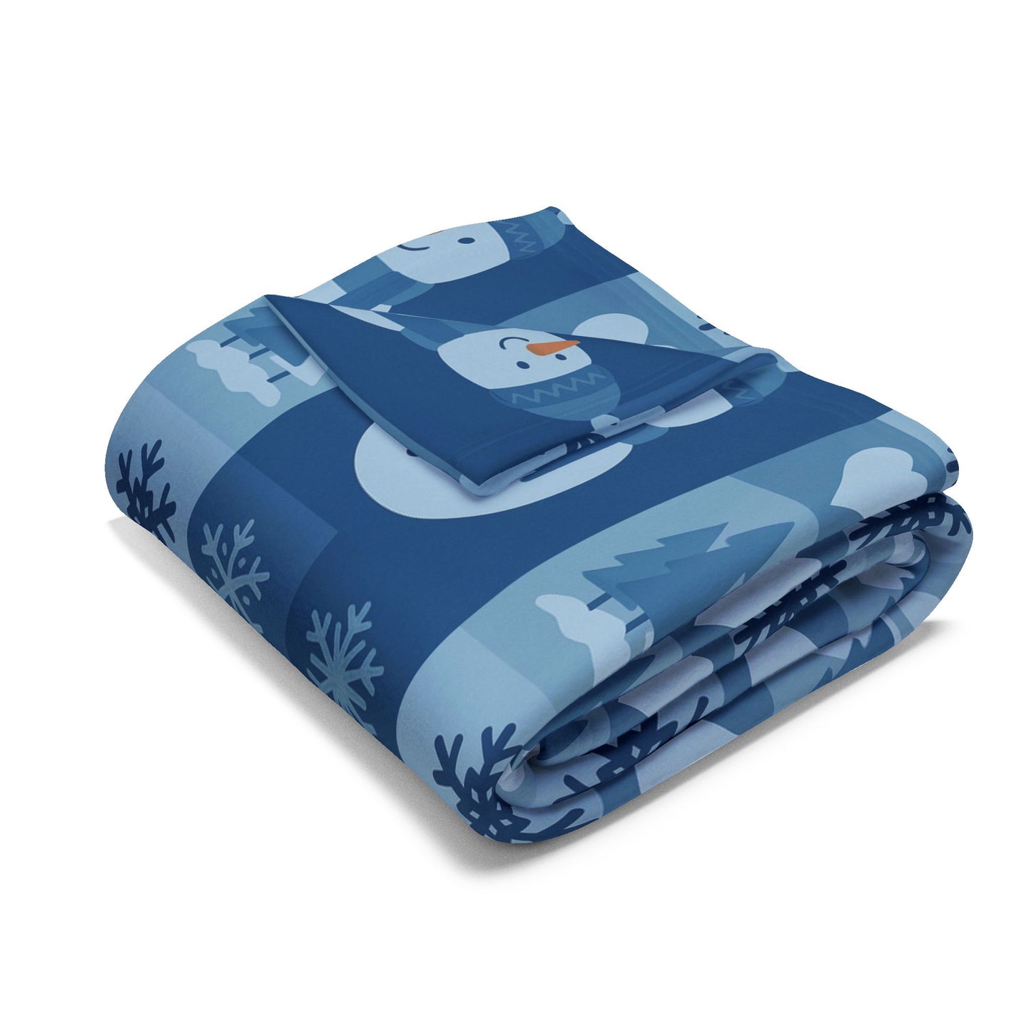 Cozy Snowman Fleece Blanket - Winter Decor, Holiday Gift, Couch Cover, Christmas Throw, Plush Blanket