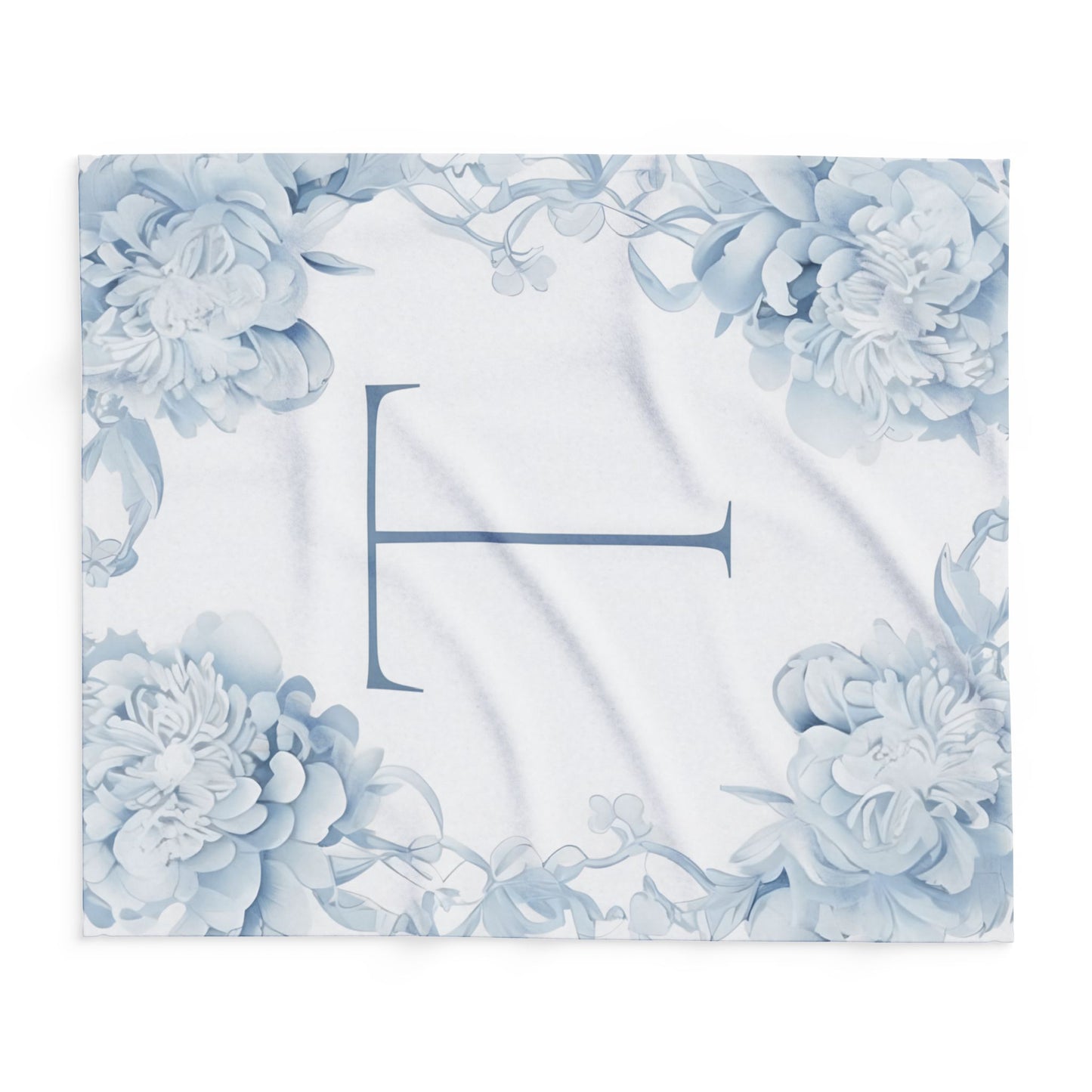 Personalized Floral Initial Arctic Fleece Blanket, Cozy Home Decor, Gift for Her, Nursery Accent, Wedding Present, Monogrammed Throw