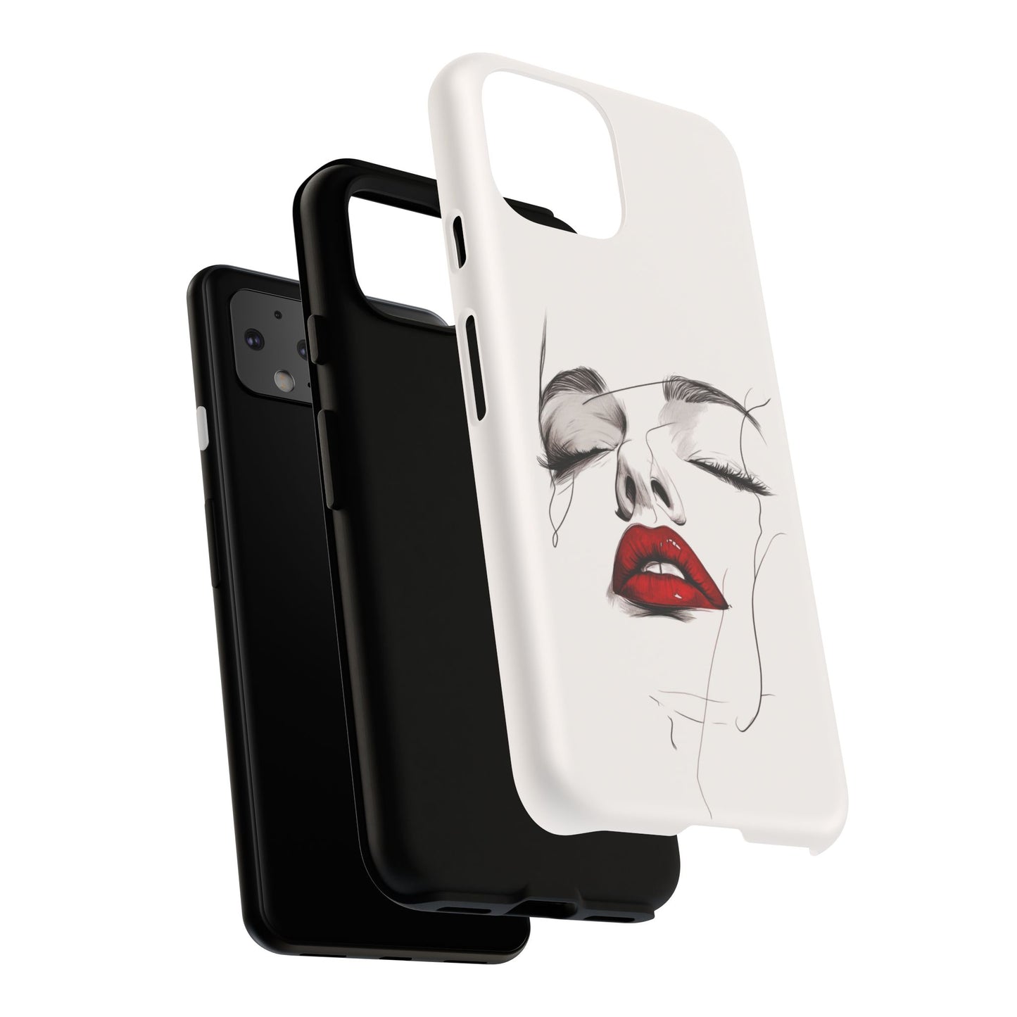 Stylish Phone Case with Artistic Lip Design, Femme Tech Accessory, Trendy Device Cover, Gift for Her, Unique Phone Accessories