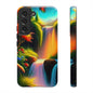 Phone Case - Vibrant Waterfall Landscape with Butterfly | Colorful Nature Protective Case