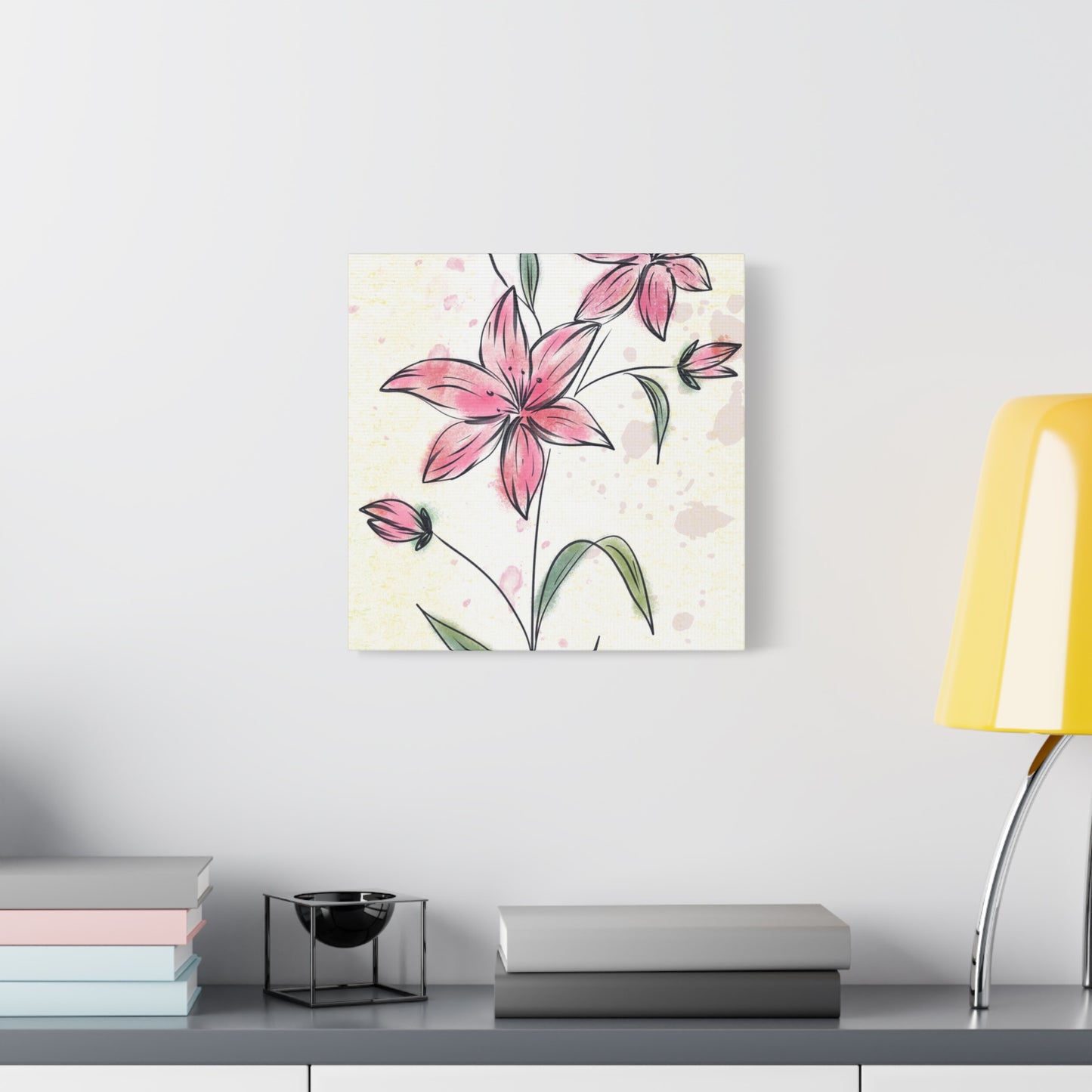 Matte Canvas, Stretched, 1.25" Tulips Pink Flowers