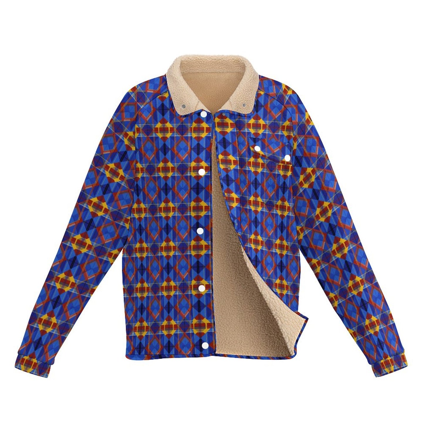 Stand-up Collar Fleece Casual Jacket