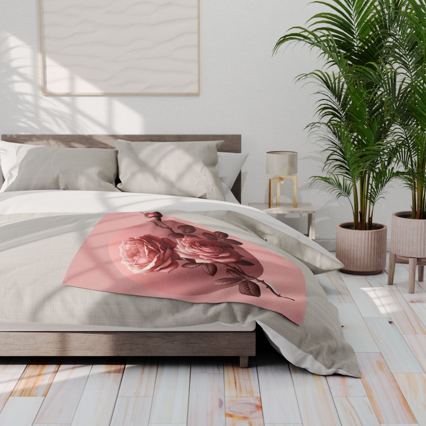 Rose Petal Arctic Fleece Blanket, Cozy Throw Blanket, Floral Home Decor, Gift for Her, Wedding Present, Winter Warmth