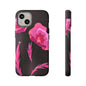 Floral iPhone Case | Tough Cases with Pink Poppy Design, Elegant Flower Phone Cover, Gift for Her, Spring Accessories, Chic Tech