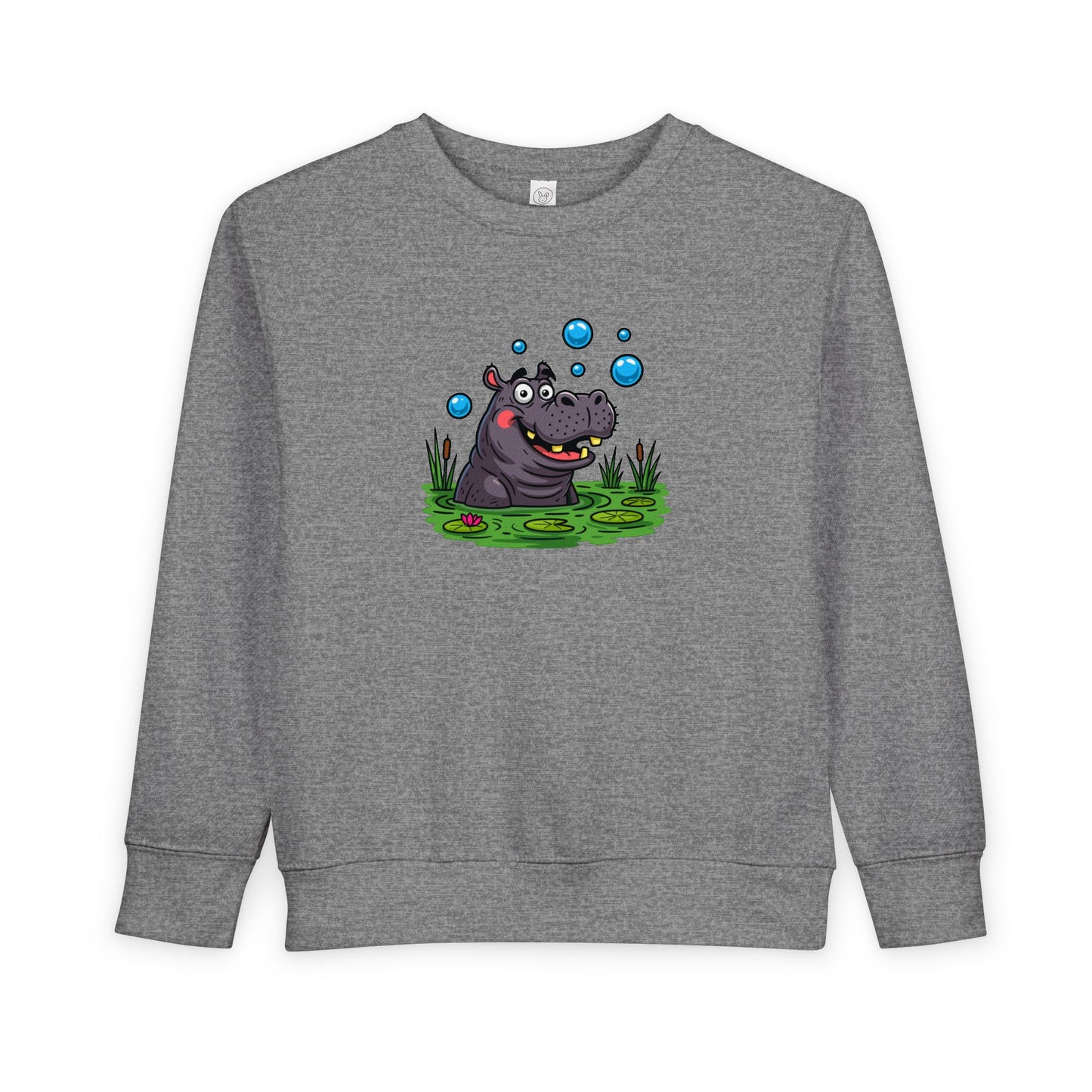 Toddler Hippo Sweatshirt, Cute Animal Apparel, Kids' Gift Idea, Birthday Present, Playful Toddler Clothes, Animal Lover Sweatshirt