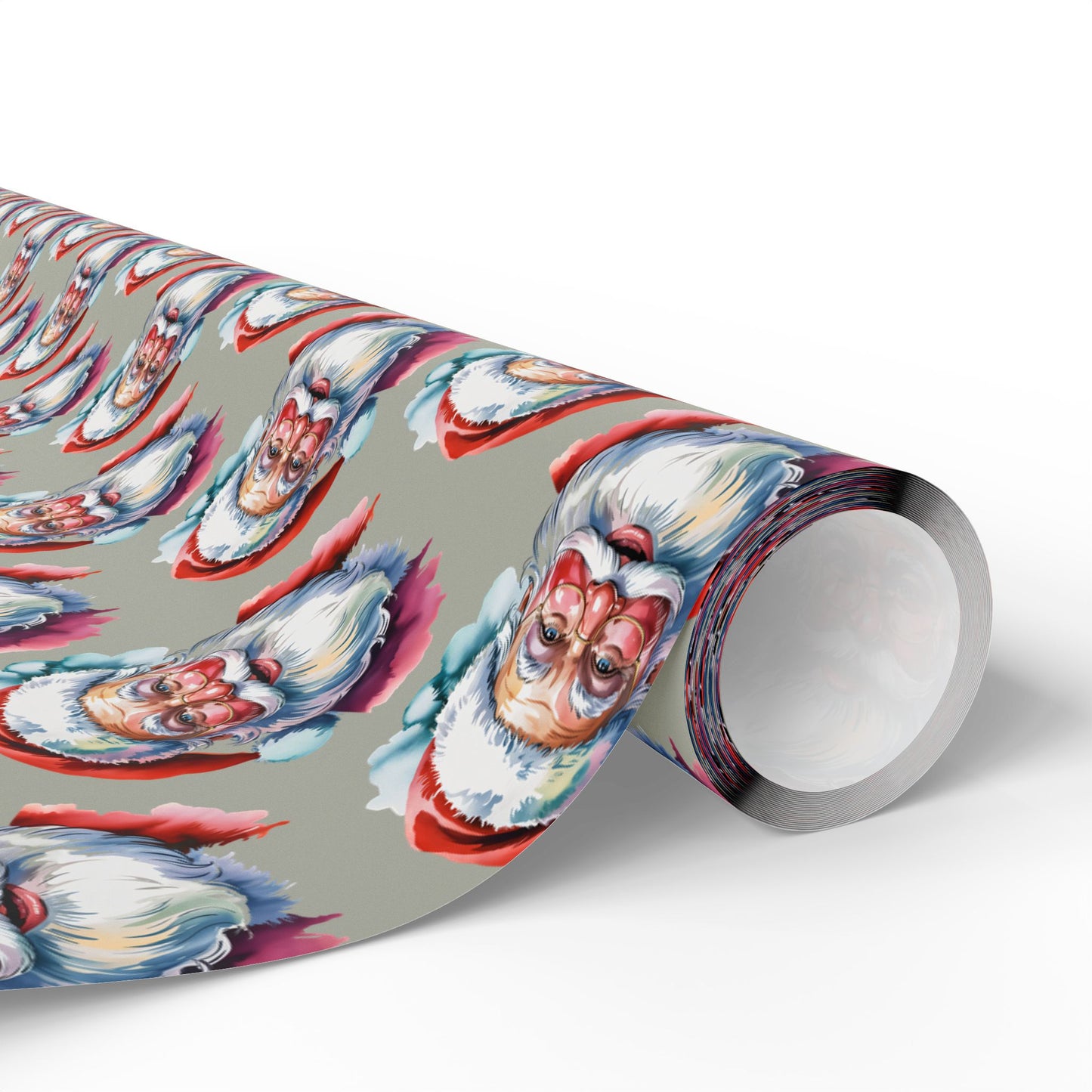 Santa Face Wrapping Paper Roll — Festive Holiday Gift Wrap