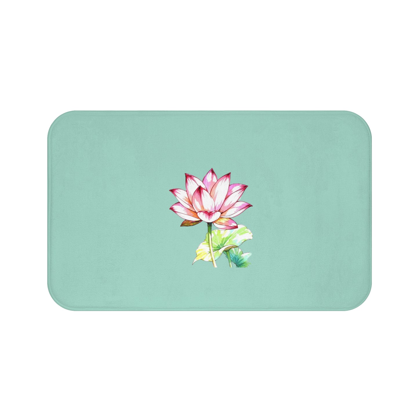 Lotus Flower Bath Mat, Spa Decor, Bathroom Accessory, Floral Bath Rug, Zen Home Gift, Relaxation Themed