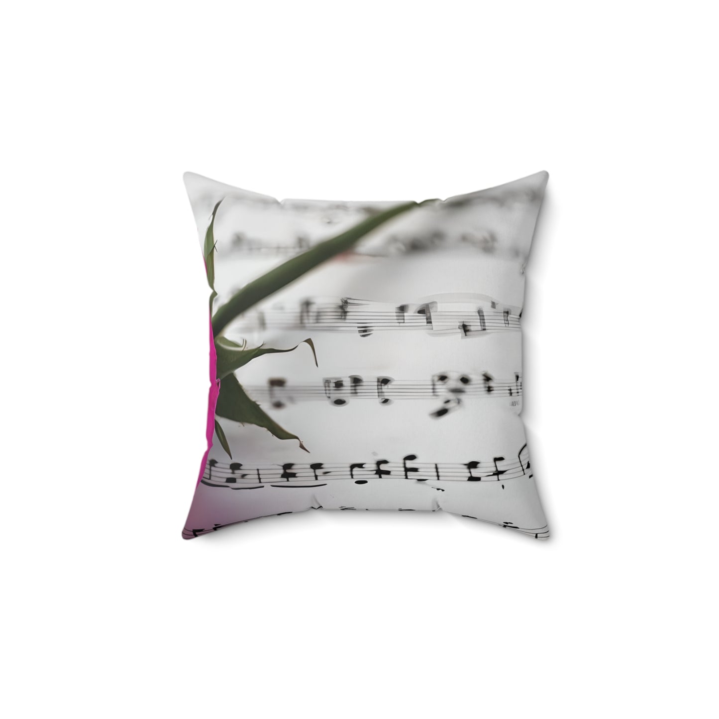 Elegant Floral Music Pillow, Decorative Couch Cushion, Home Décor Accent, Gift for Musicians, Rose Design