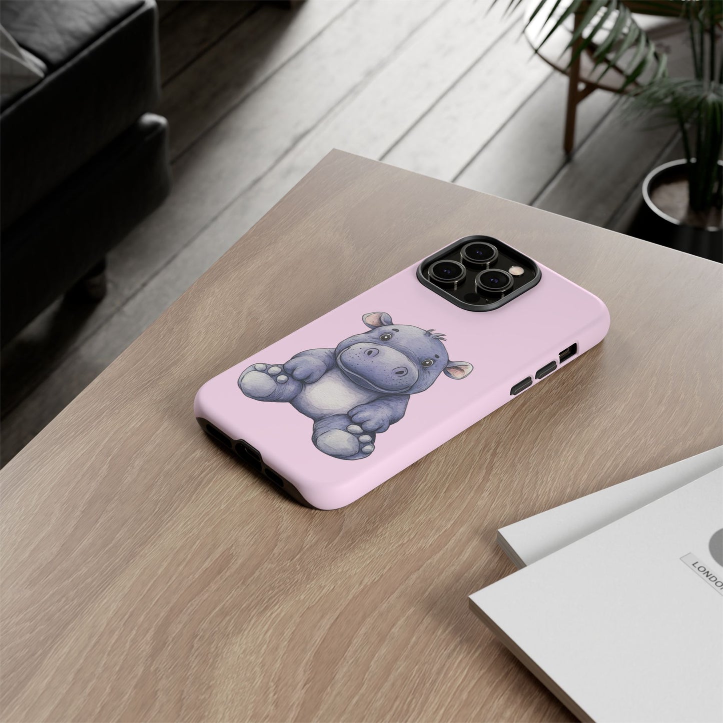 Cute Hippo Phone Case - Tough Cases, Animal Phone Cover, Kawaii Accessories, Gifts for Kids, Unique Tech Gear