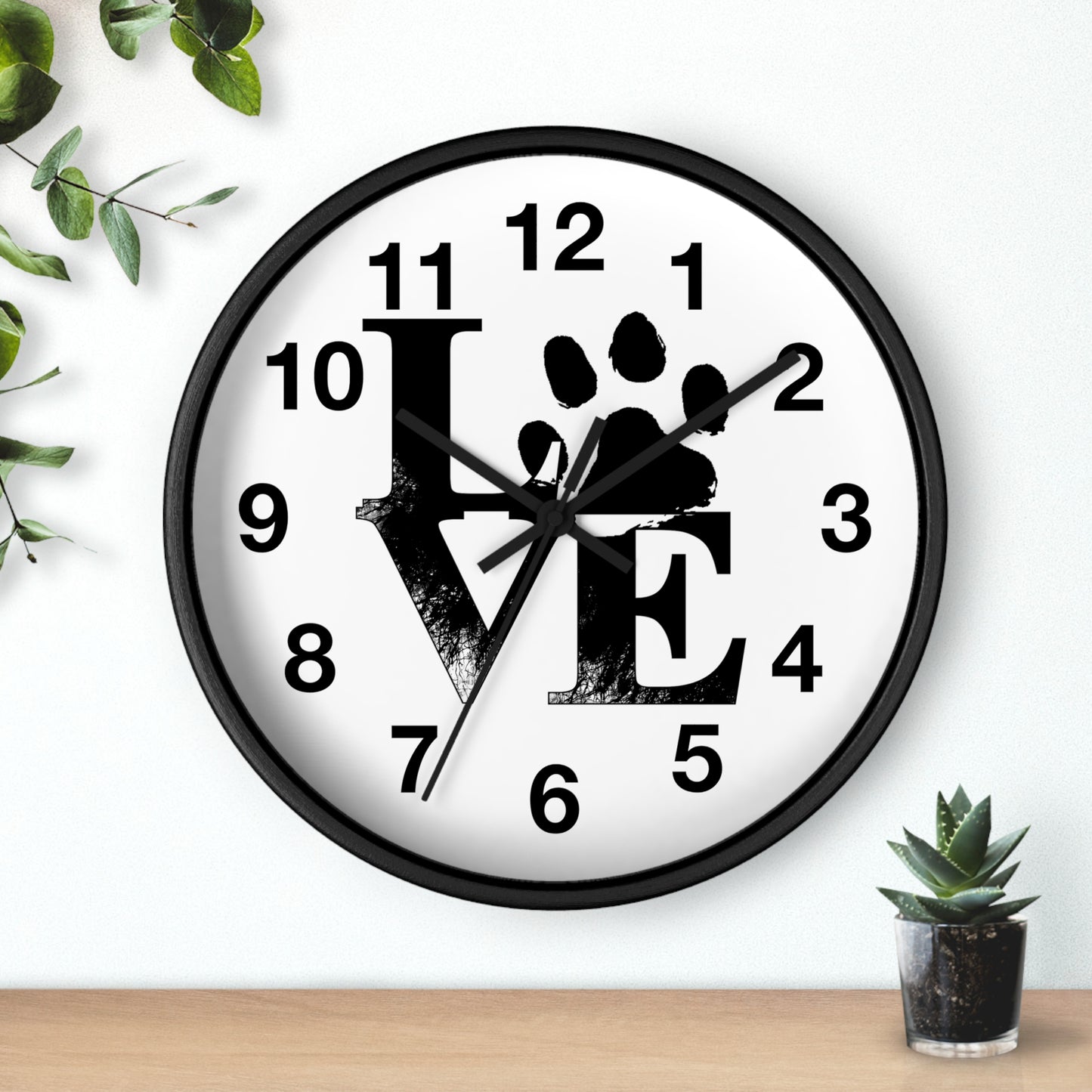 Paw Print Love Wall Clock - Pet Lover Gift, Dog Clock, Cat Decor, Animal Wall Art, Home Decor