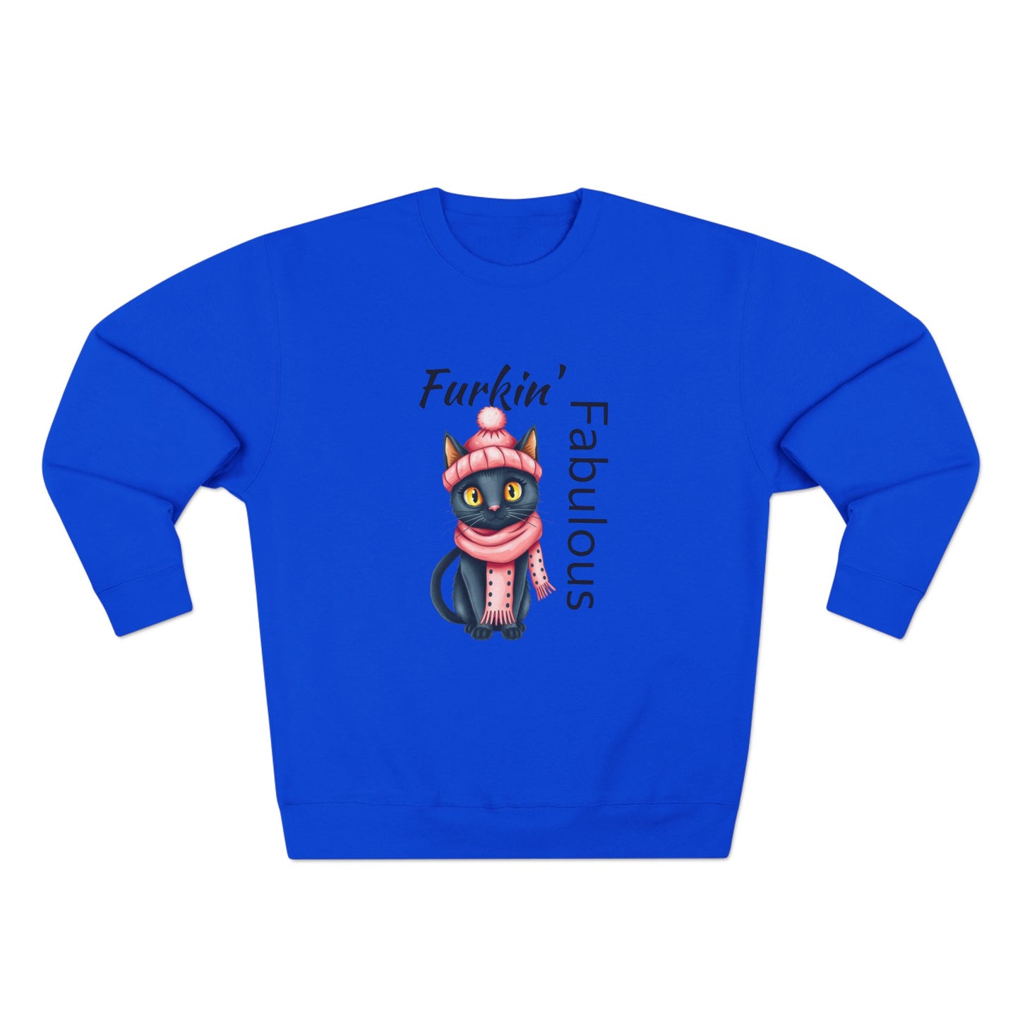 Furkin' Fabulous Cat Sweatshirt – Cute Winter Kitten Graphic Crewneck