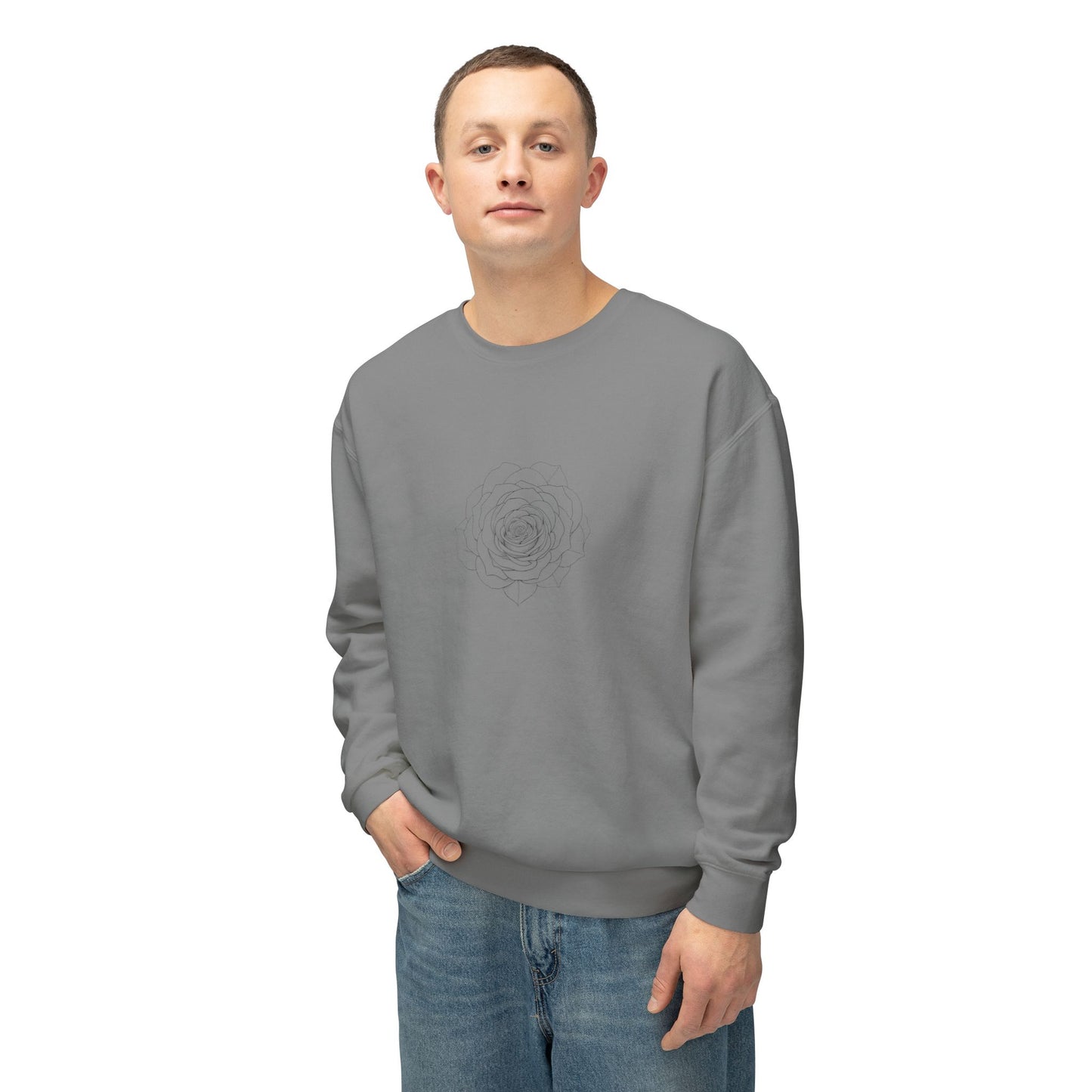 Minimalist Floral Crewneck Sweatshirt, Cozy Unisex Pullover, Casual Spring Apparel, Perfect Gift for Her, Everyday Comfort