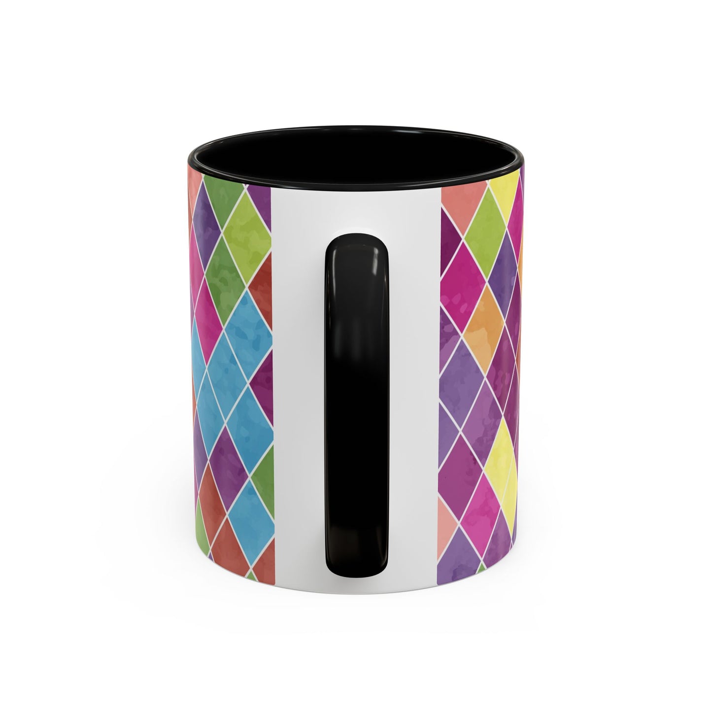 Colorful Diamond Pattern Coffee Mug, Coffee Lover Gift, Bright Kitchen Decor, Artistic Mug, Vibrant Drinkware