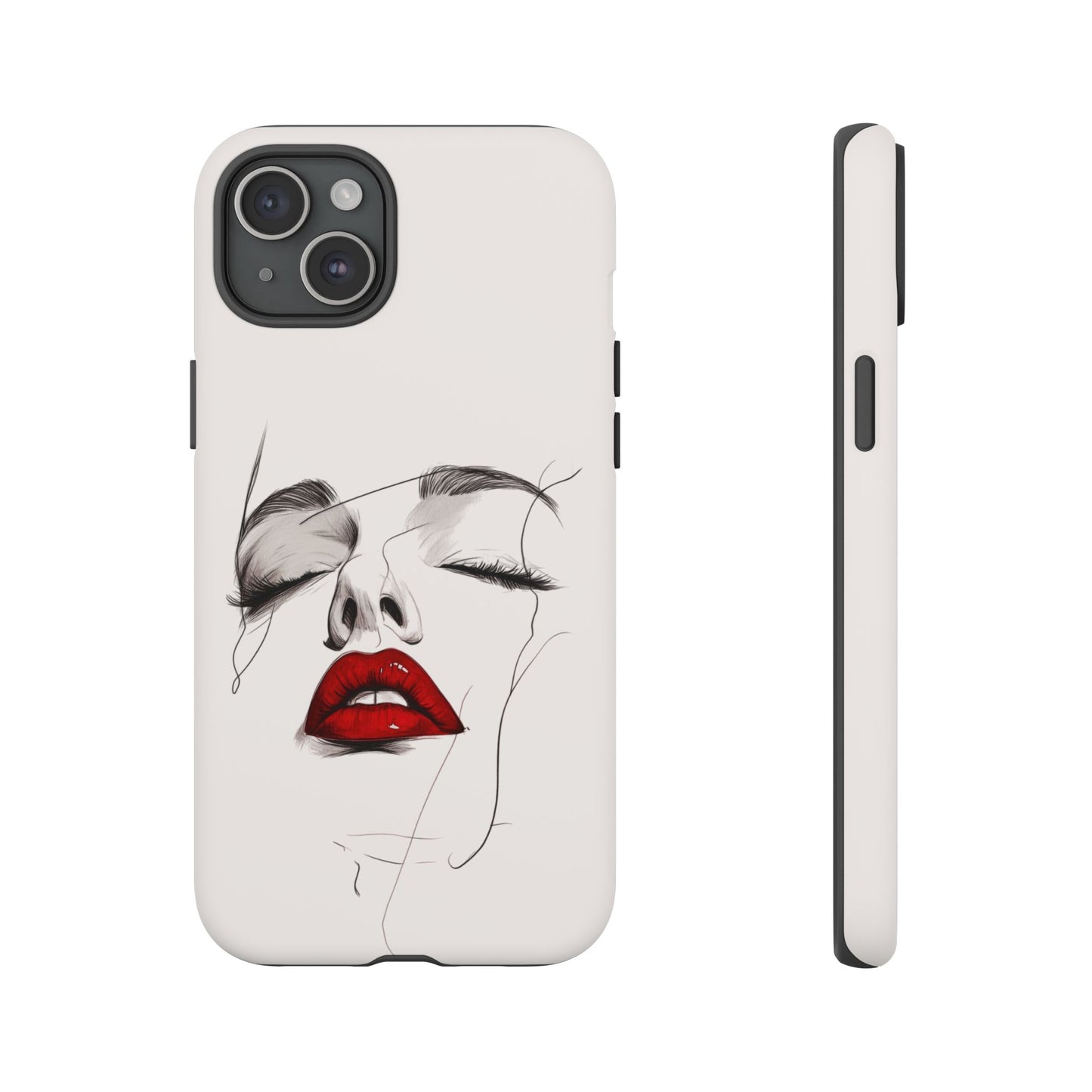 Stylish Phone Case with Artistic Lip Design, Femme Tech Accessory, Trendy Device Cover, Gift for Her, Unique Phone Accessories