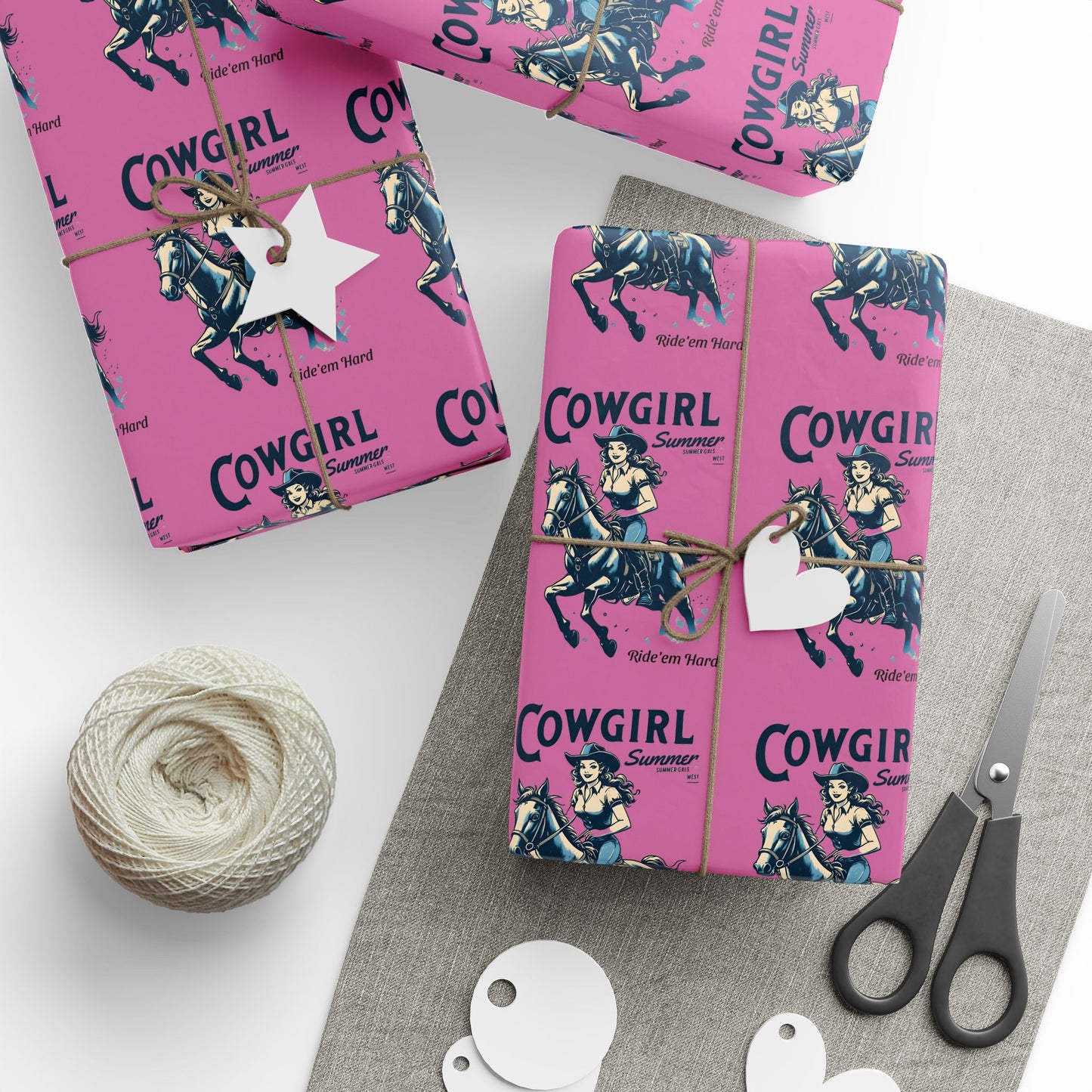 Cowgirl Wrapping Paper - Fun Gift Wrap for Birthdays, Western Theme Parties, Cowgirl Decor, Unique Gift Wrapping, Cute Cowgirl Print