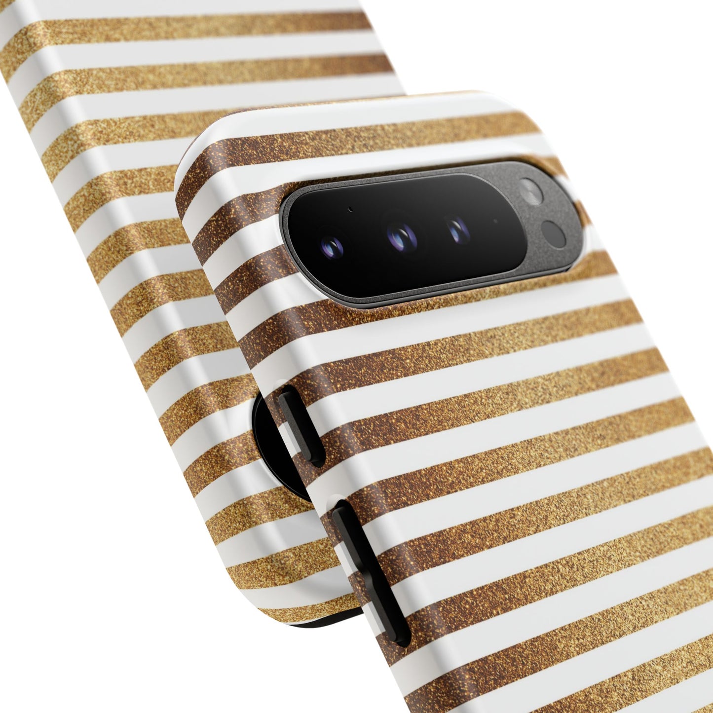 Glamorous Gold Striped Phone Case | Tough Cases, Stylish Phone Cover, Chic Accessories, Gift for Her, Fashionable Tech