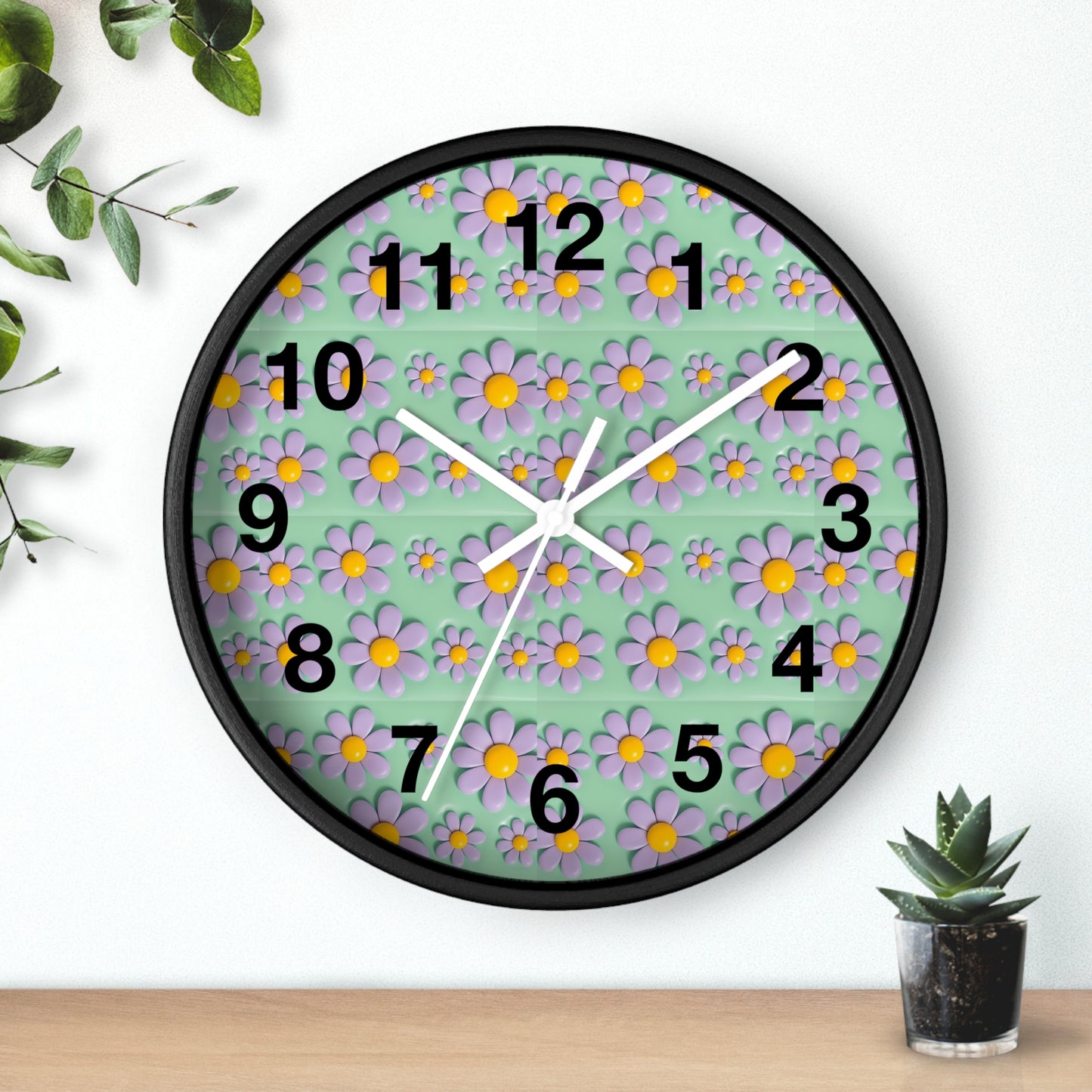 Charming Floral Wall Clock - Brighten Your Space with Decorative Timepiece, Home Decor, Gift for Her, Birthday, Mother's Day