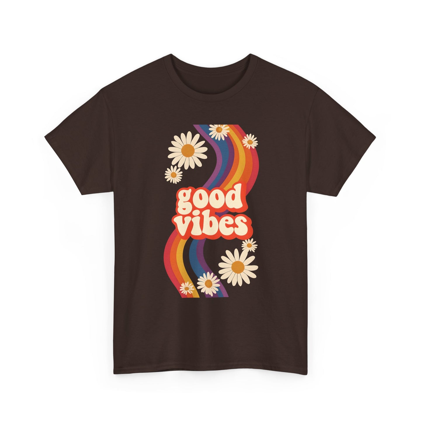 Good Vibes Unisex Heavy Cotton Tee, Retro Graphic T-Shirt, Feel Good Apparel, Summer Outfit, Casual Gift for Friends