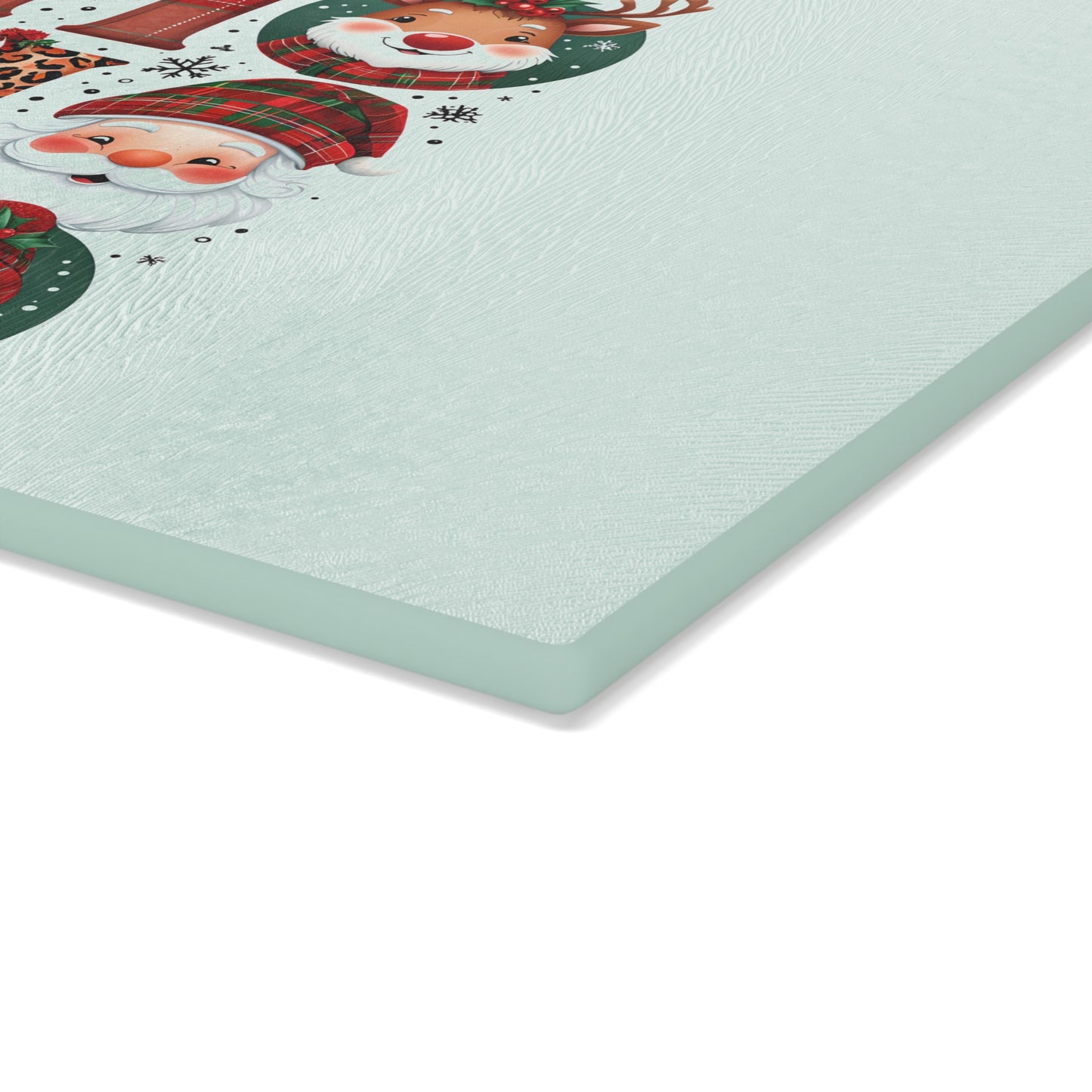 Festive Glass Cutting Board with 'HO HO HO' Design, Holiday Gift, Kitchen Decor, Seasonal Cooking, Christmas Party