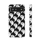 Ghost Pattern Phone Case, Cute Ghost Cell Phone Cover, Halloween Accessory, Spooky Gift, Black and White Phone Case