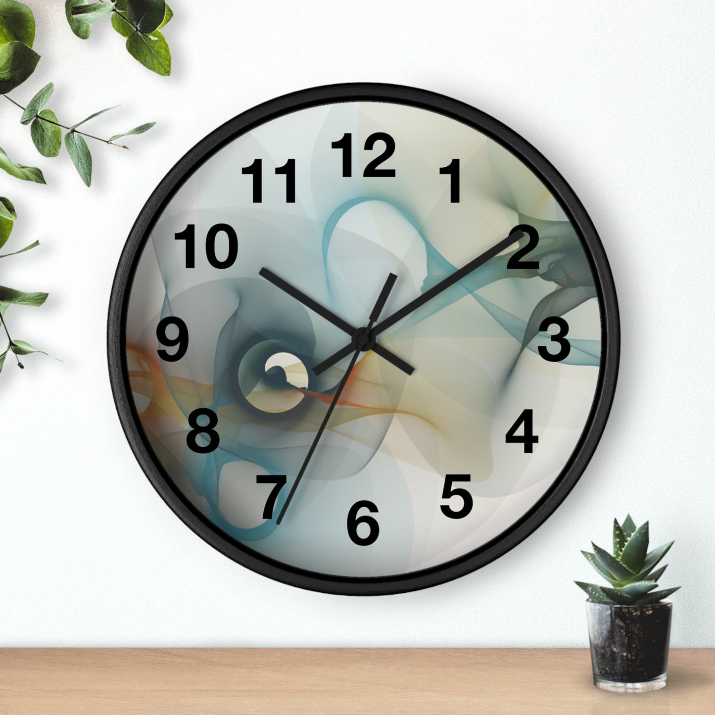 Abstract Smoke Wall Clock | Modern Home Decor, Artistic Timepiece, Gift for Her, Unique Office Clock, Housewarming Decoration