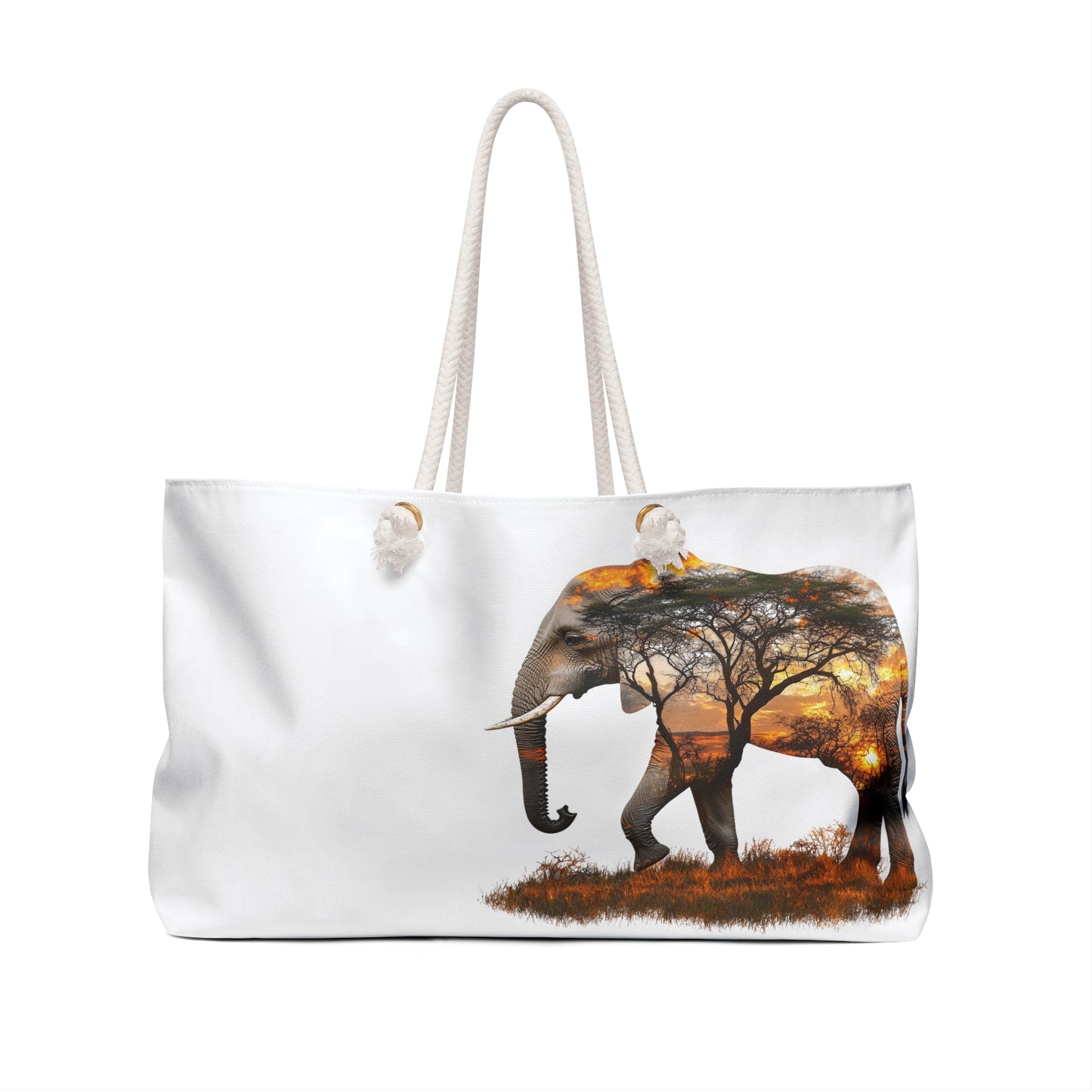 Trendy Elephant Weekender Bag - Perfect for Travel, Beach, Gym, Gifts, Eco-Friendly Tote, Safari Adventure